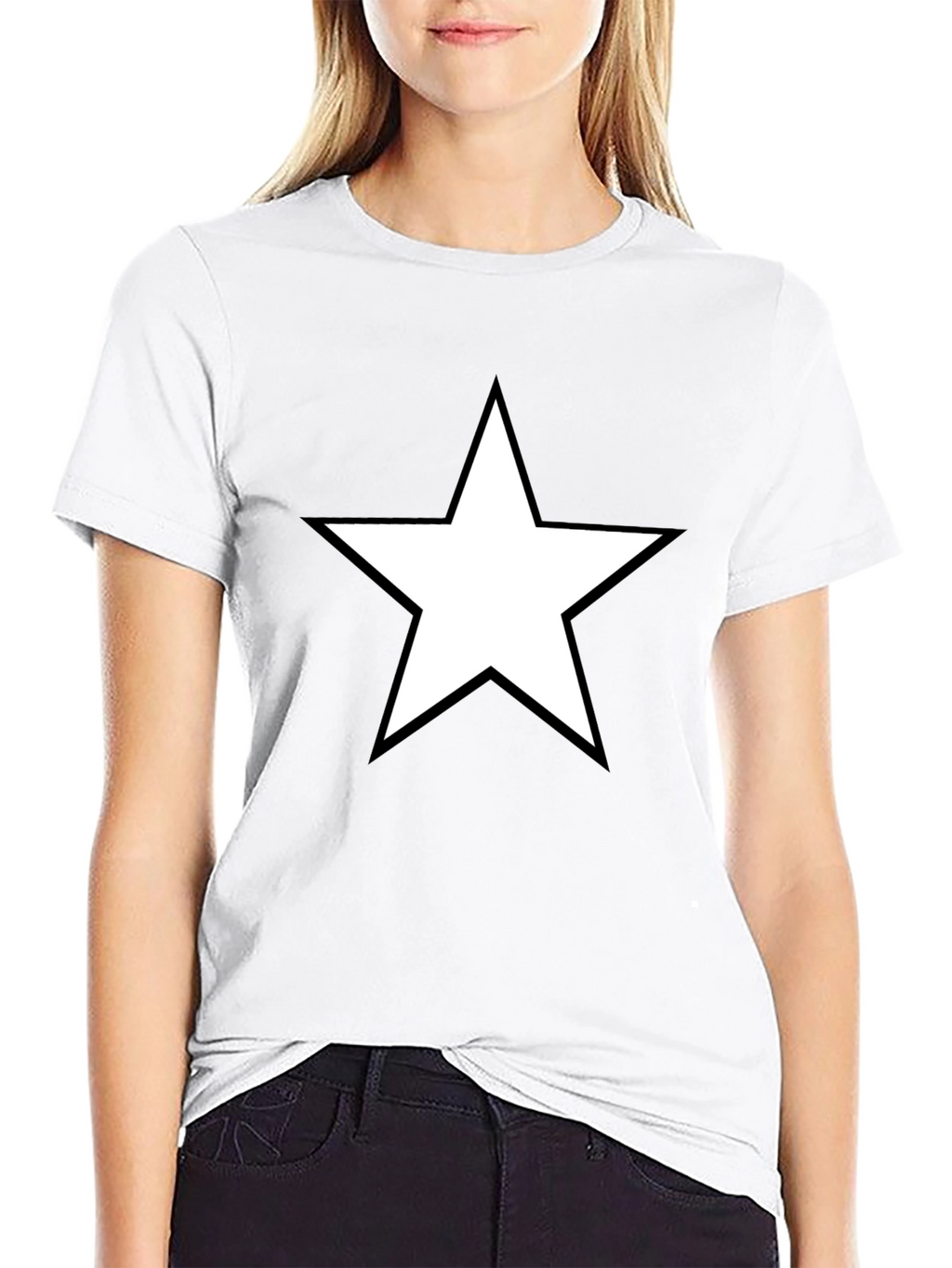 Star Graphic Tee - Bold Black Cotton Shirt