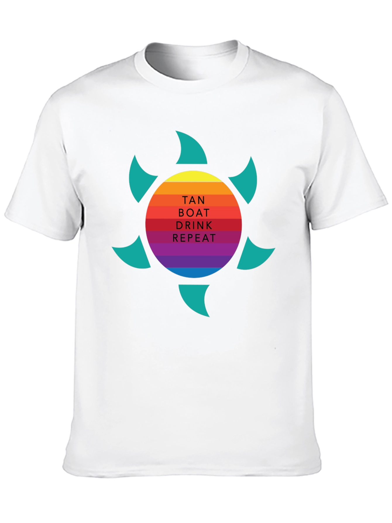 Tan Boat Drink Repeat Graphic Tee