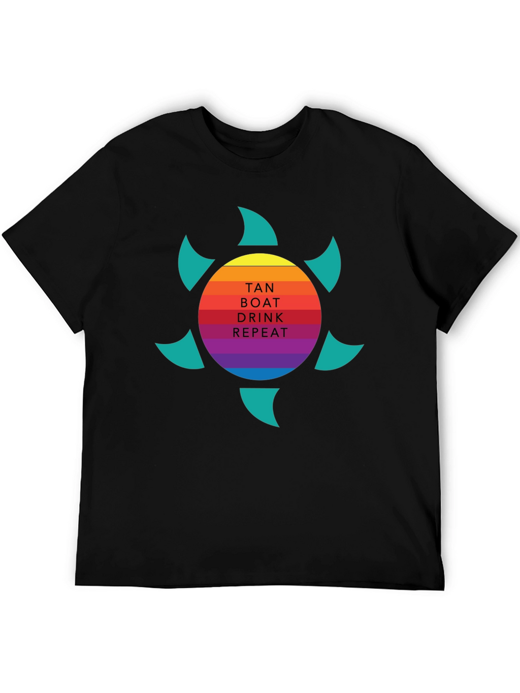 Tan Boat Drink Repeat Graphic Tee