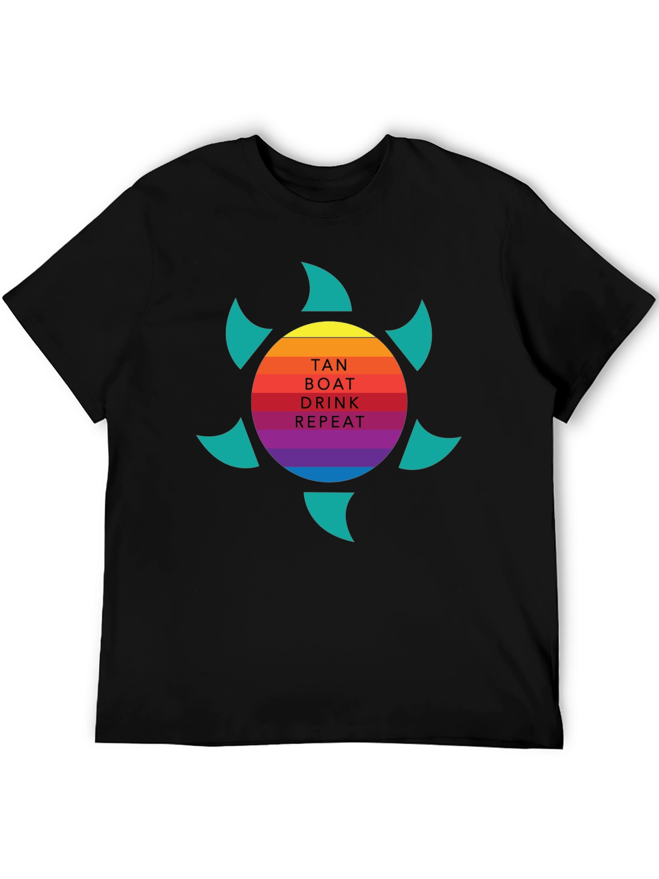 Tan Boat Drink Repeat Graphic Tee