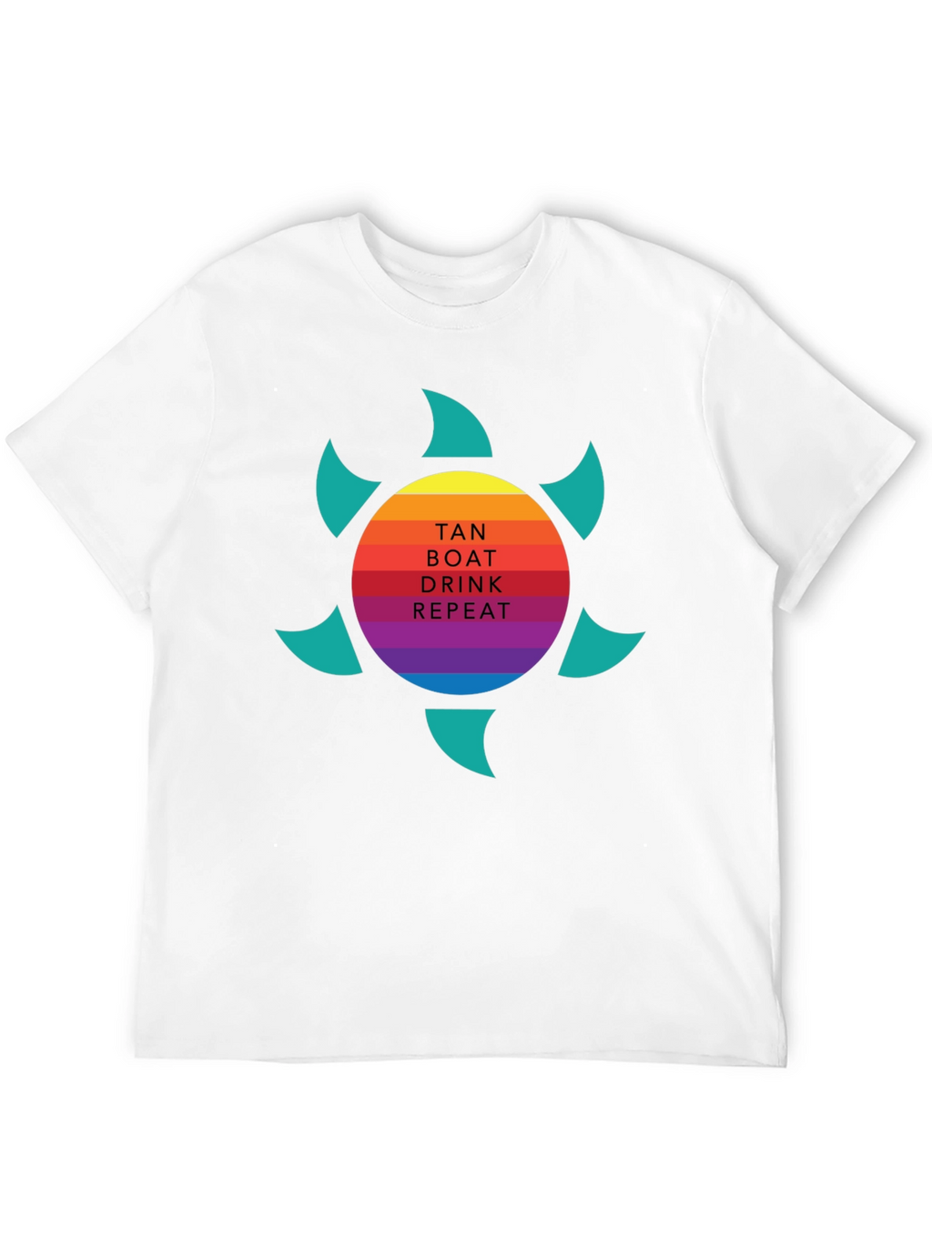 Tan Boat Drink Repeat Graphic Tee