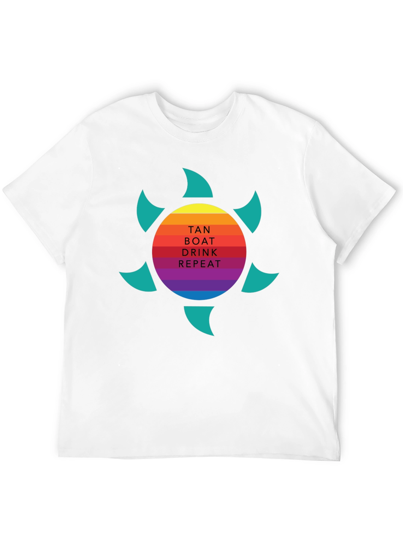 Tan Boat Drink Repeat Graphic Tee
