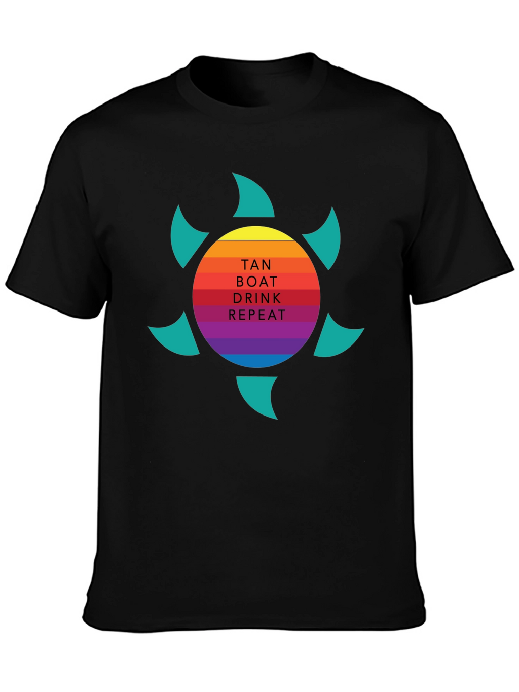 Tan Boat Drink Repeat Graphic Tee
