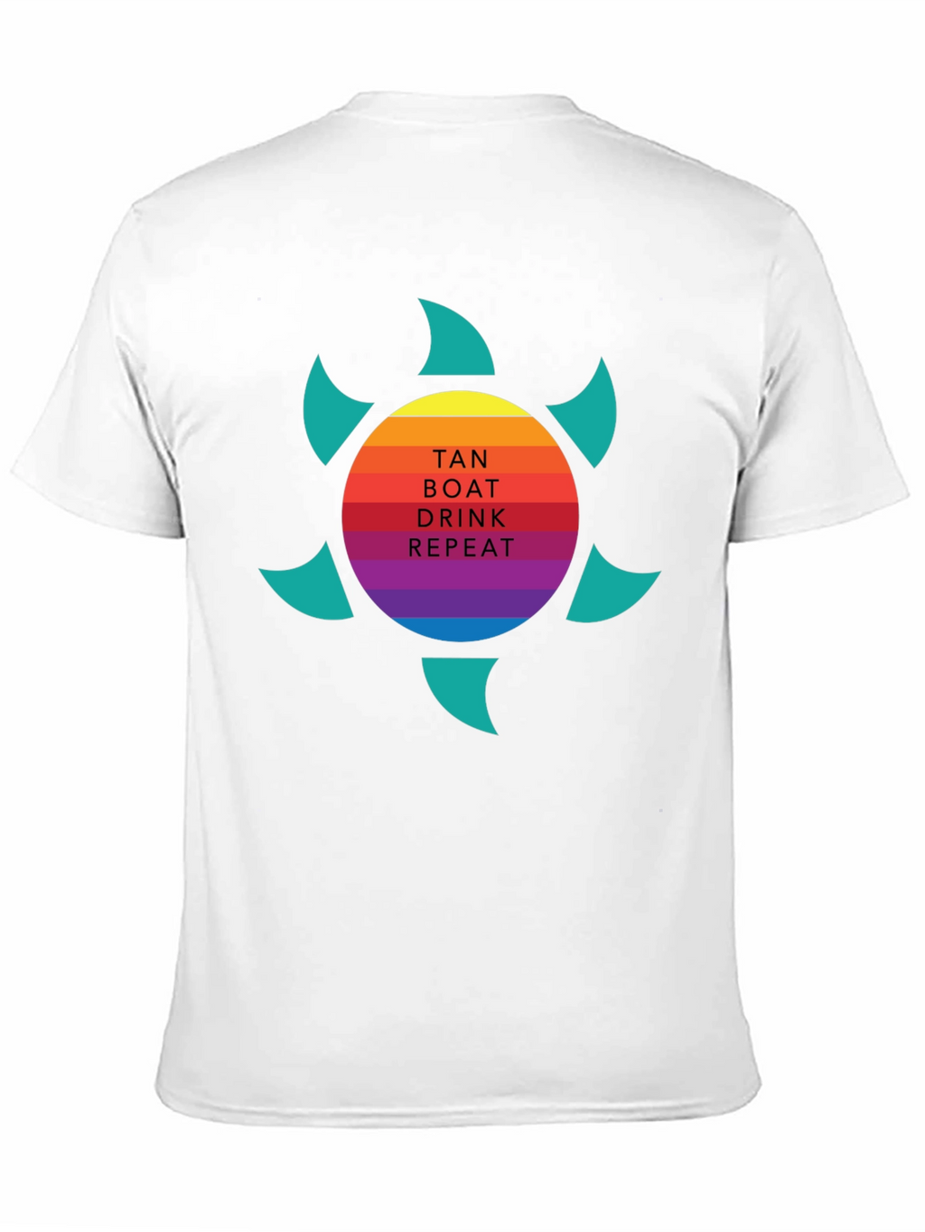 Tan Boat Drink Repeat Graphic Tee