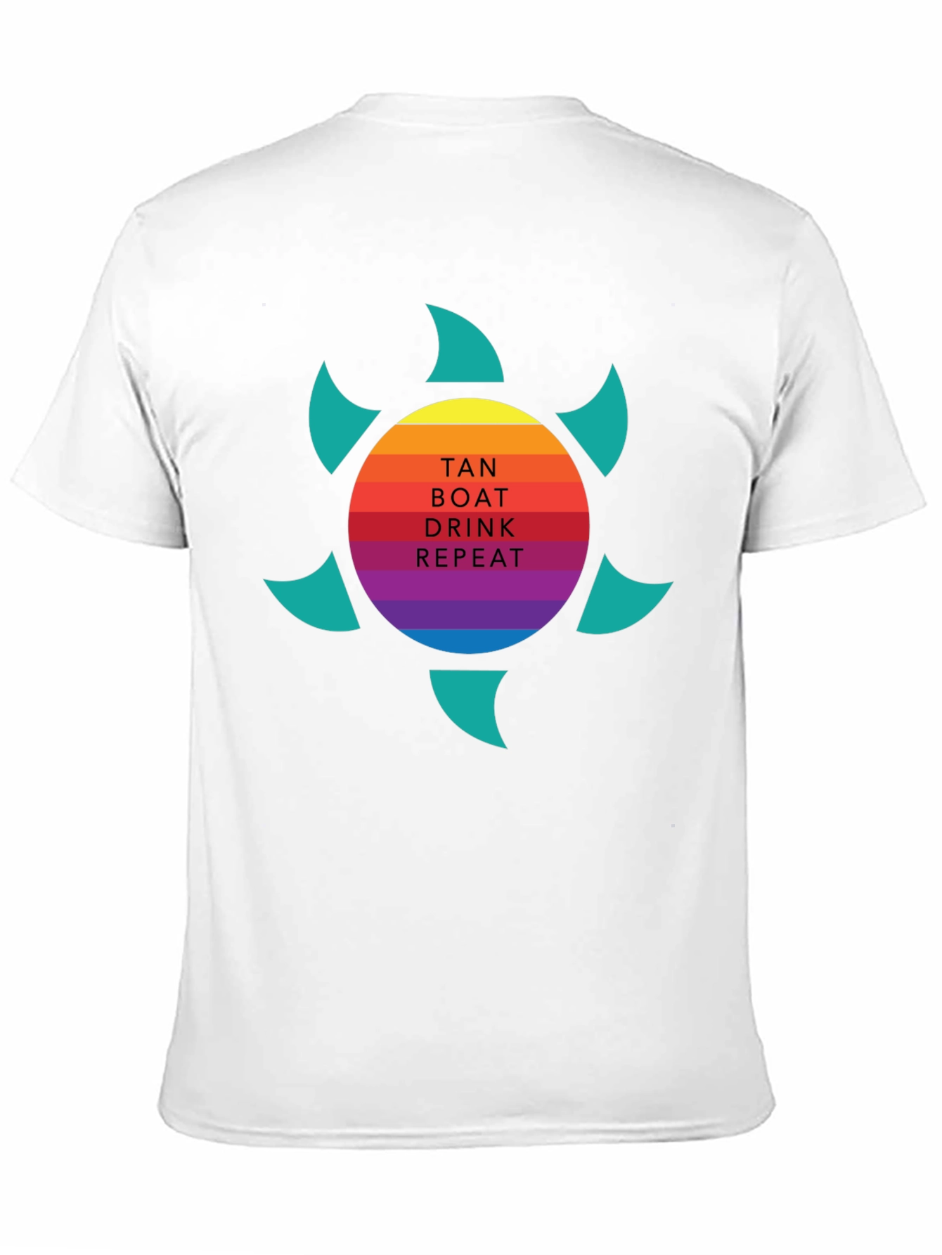 Tan Boat Drink Repeat Graphic Tee