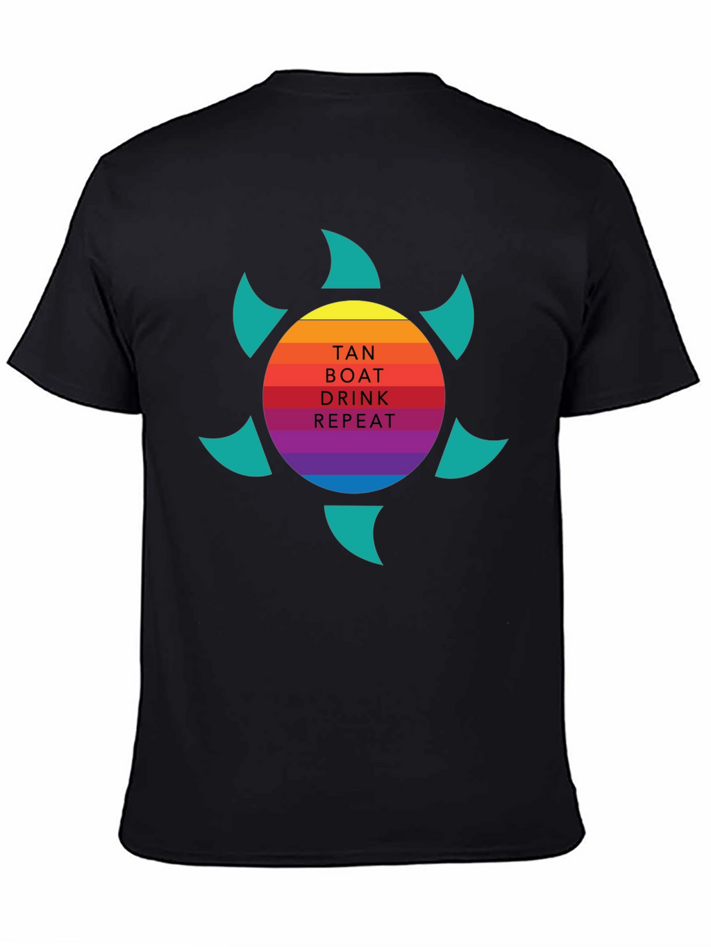 Tan Boat Drink Repeat Graphic Tee