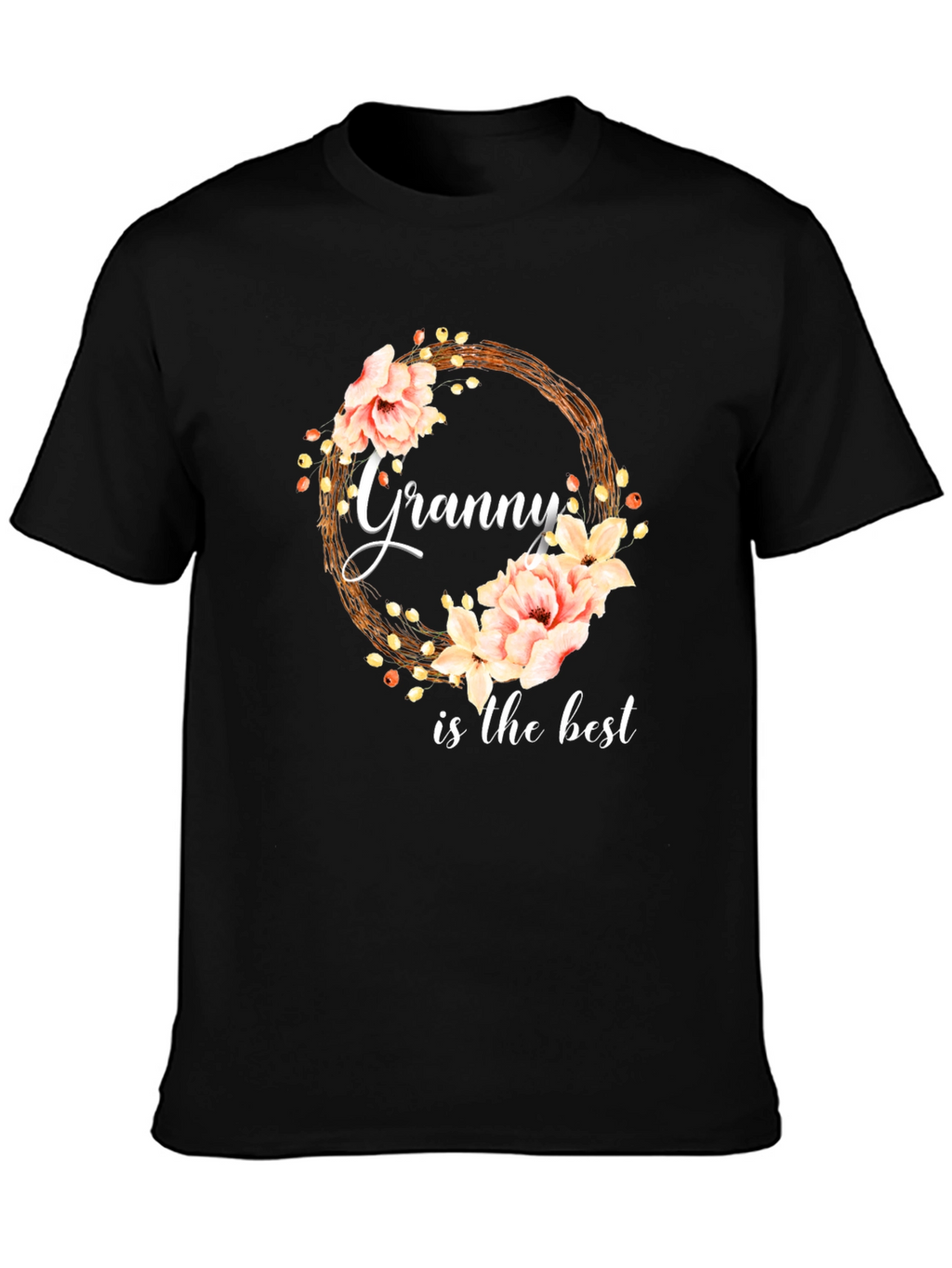 Granny is the Best Floral Wreath T-Shirt