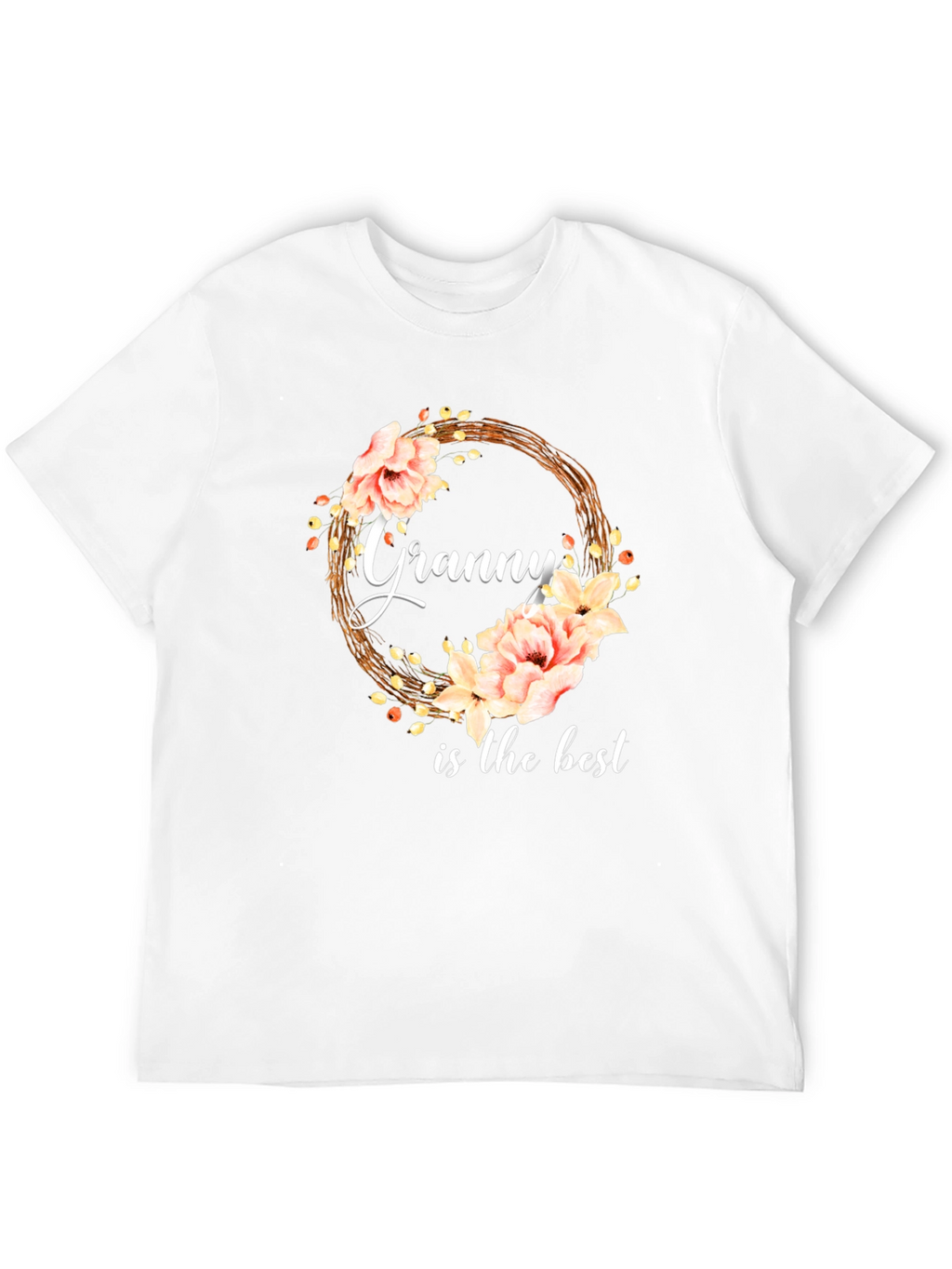 Granny is the Best Floral Wreath T-Shirt