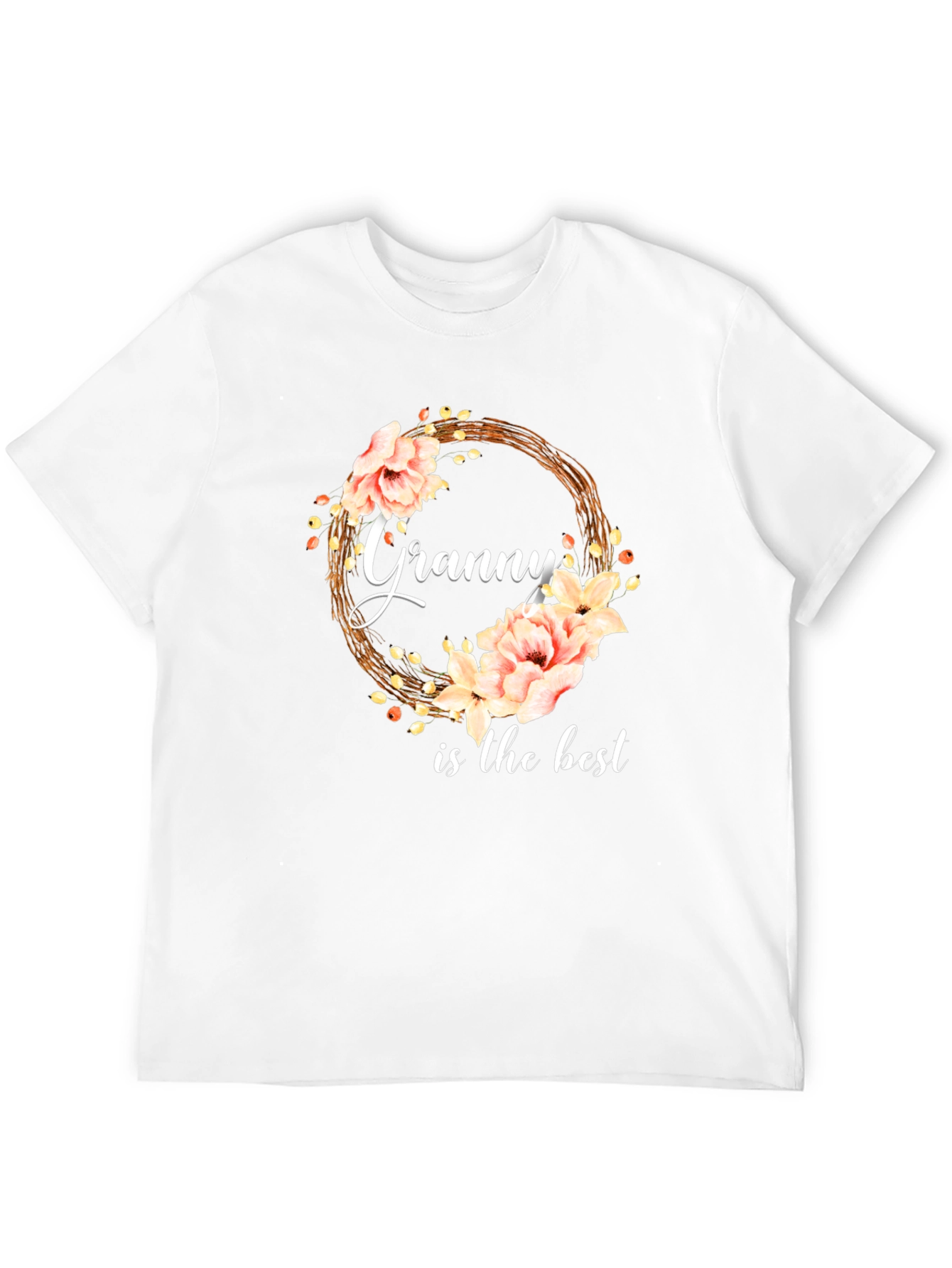 Granny is the Best Floral Wreath T-Shirt