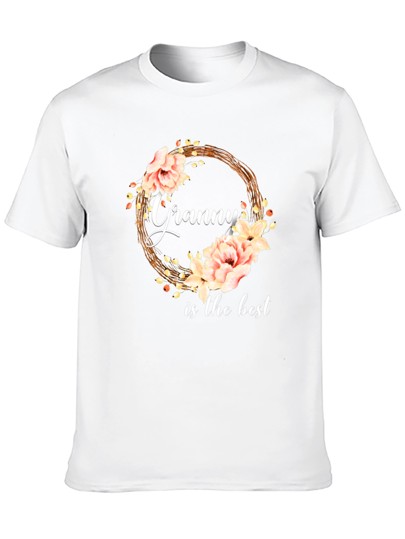 Granny is the Best Floral Wreath T-Shirt