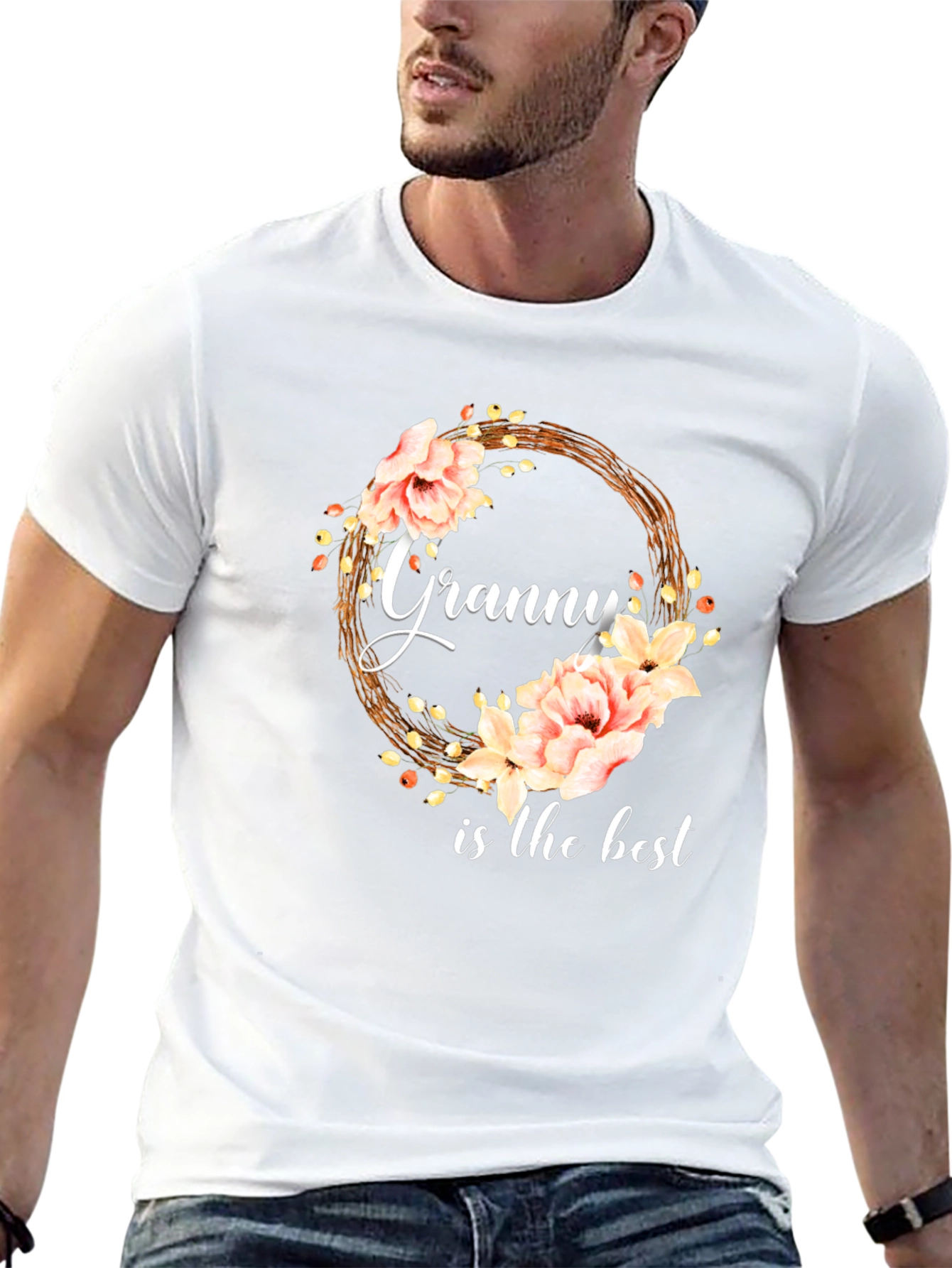 Granny is the Best Floral Wreath T-Shirt