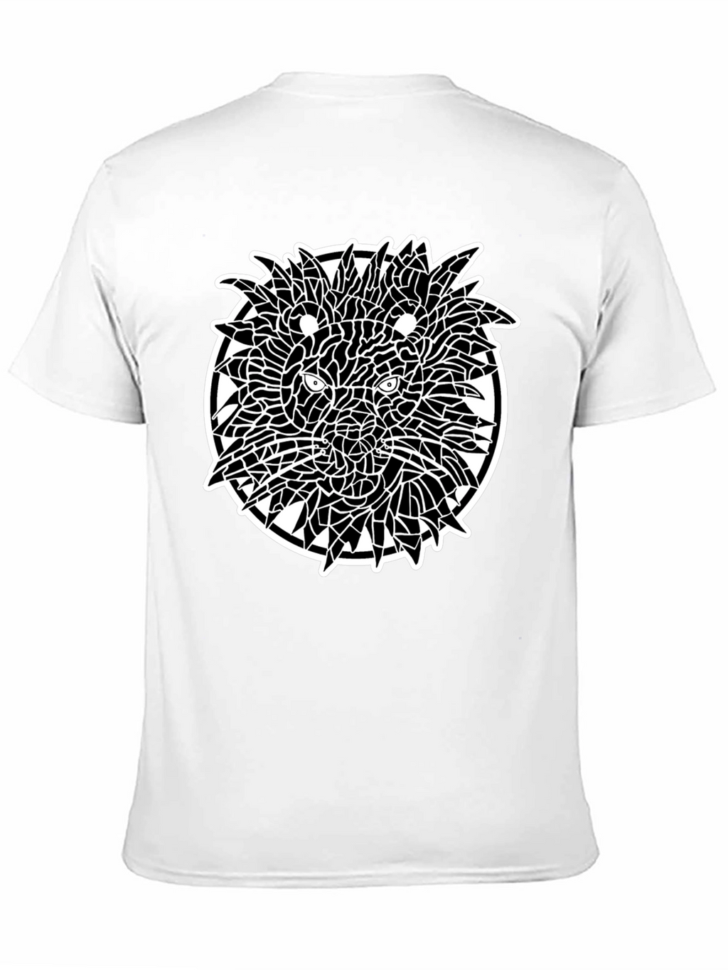 Abstract Lion Graphic Tee - Black