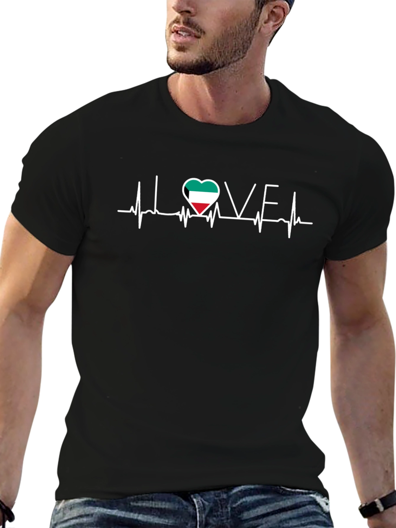 Kuwait Flag Heartbeat T-Shirt - I Love Kuwait Tee