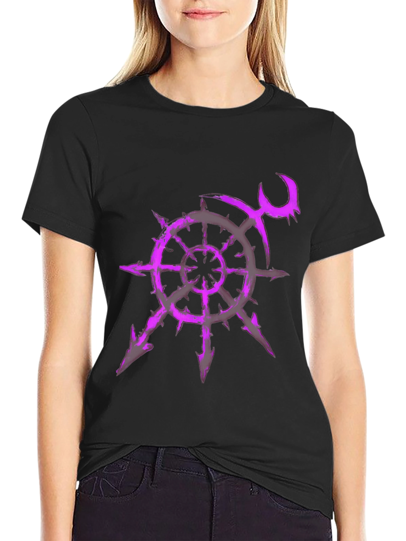 Chaos Star T-Shirt - Purple Graphic Print