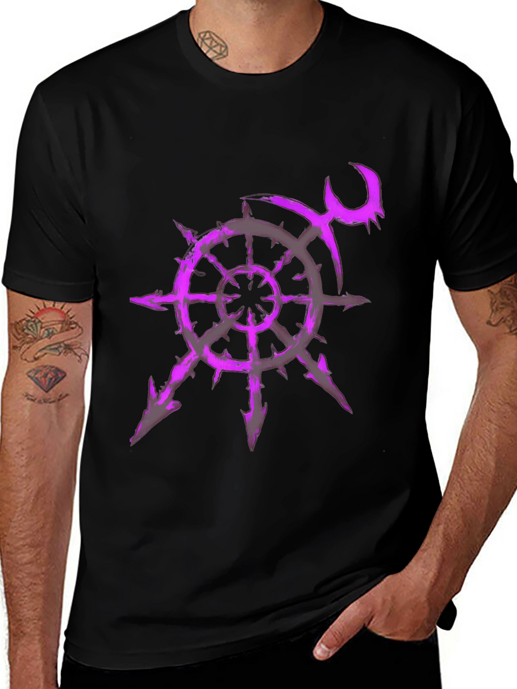 Chaos Star T-Shirt - Purple Graphic Print