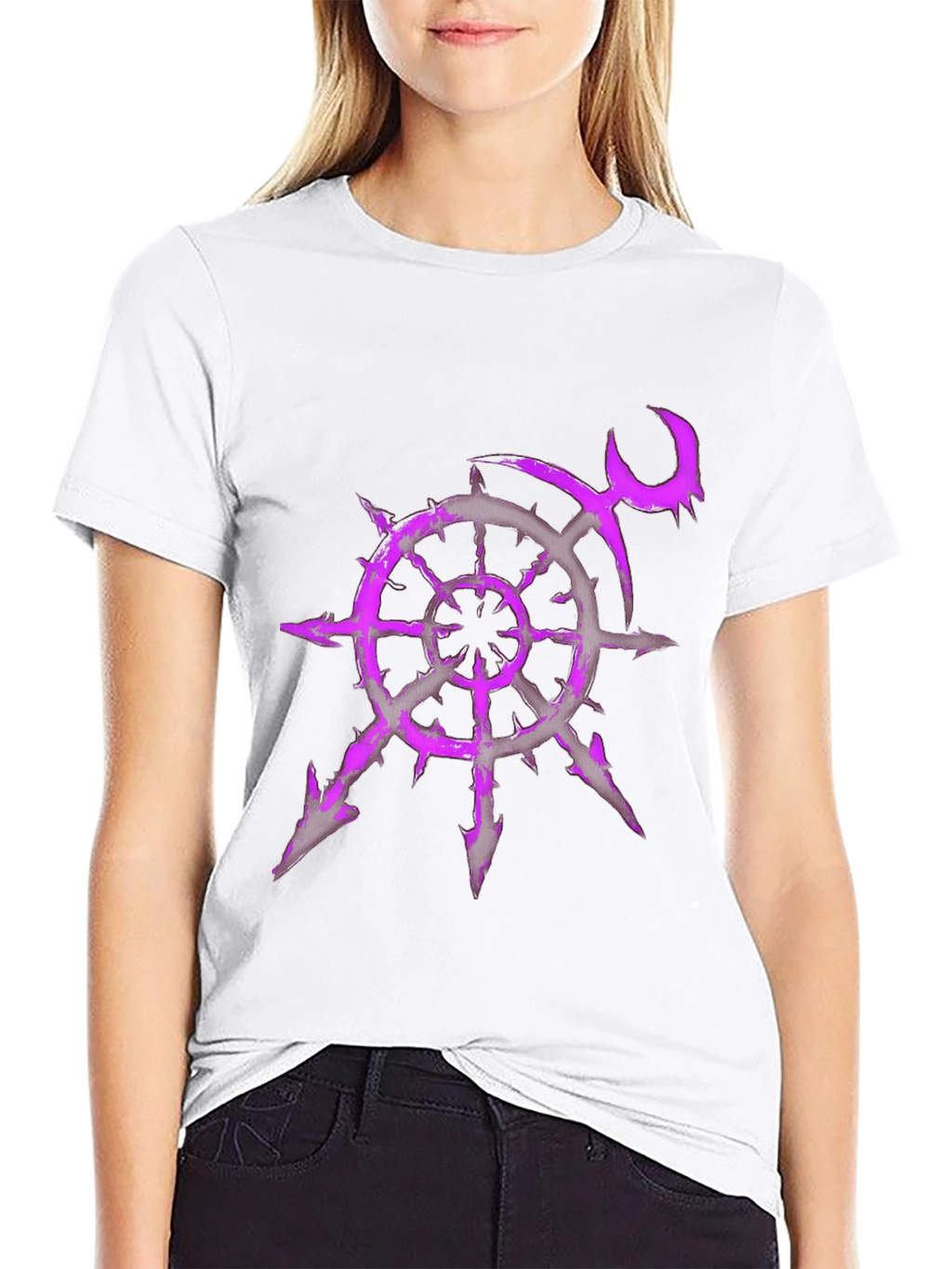 Chaos Star T-Shirt - Purple Graphic Print