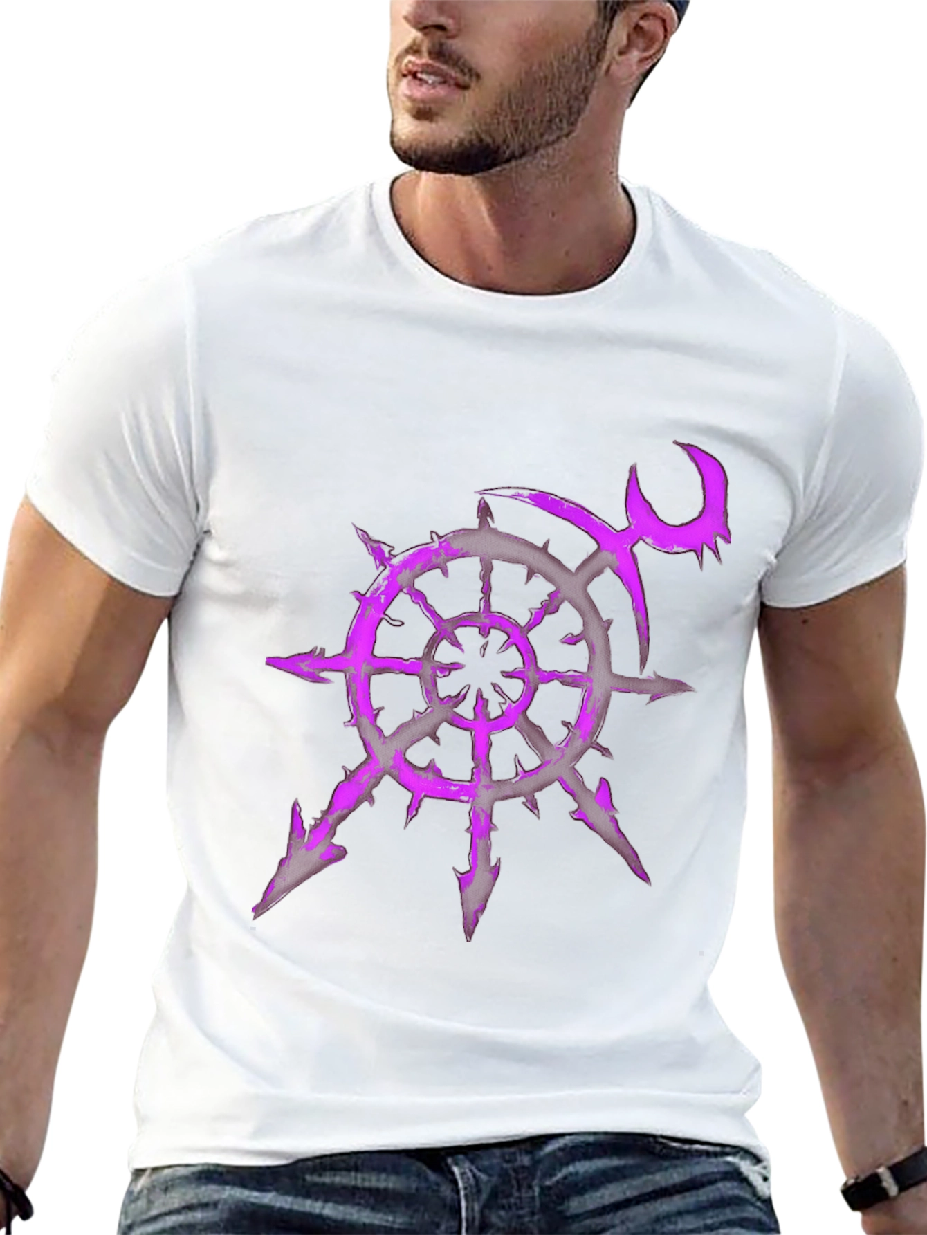 Chaos Star T-Shirt - Purple Graphic Print