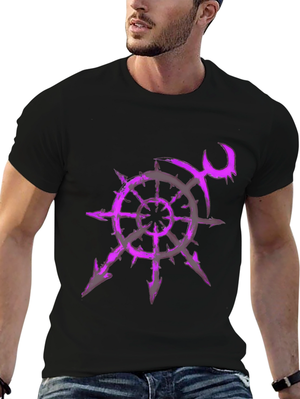 Chaos Star T-Shirt - Purple Graphic Print