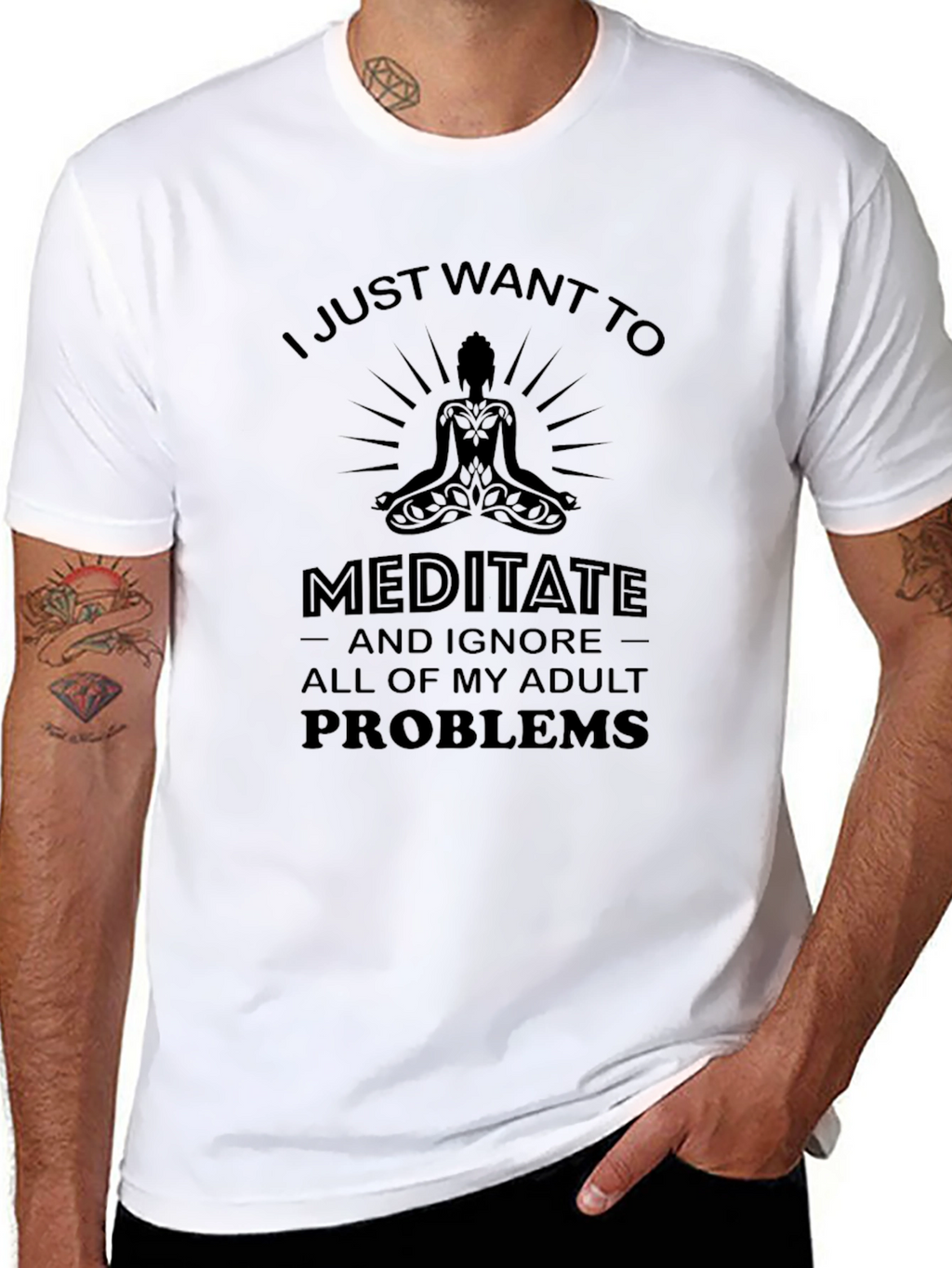 Meditate and Ignore Adult Problems T-Shirt