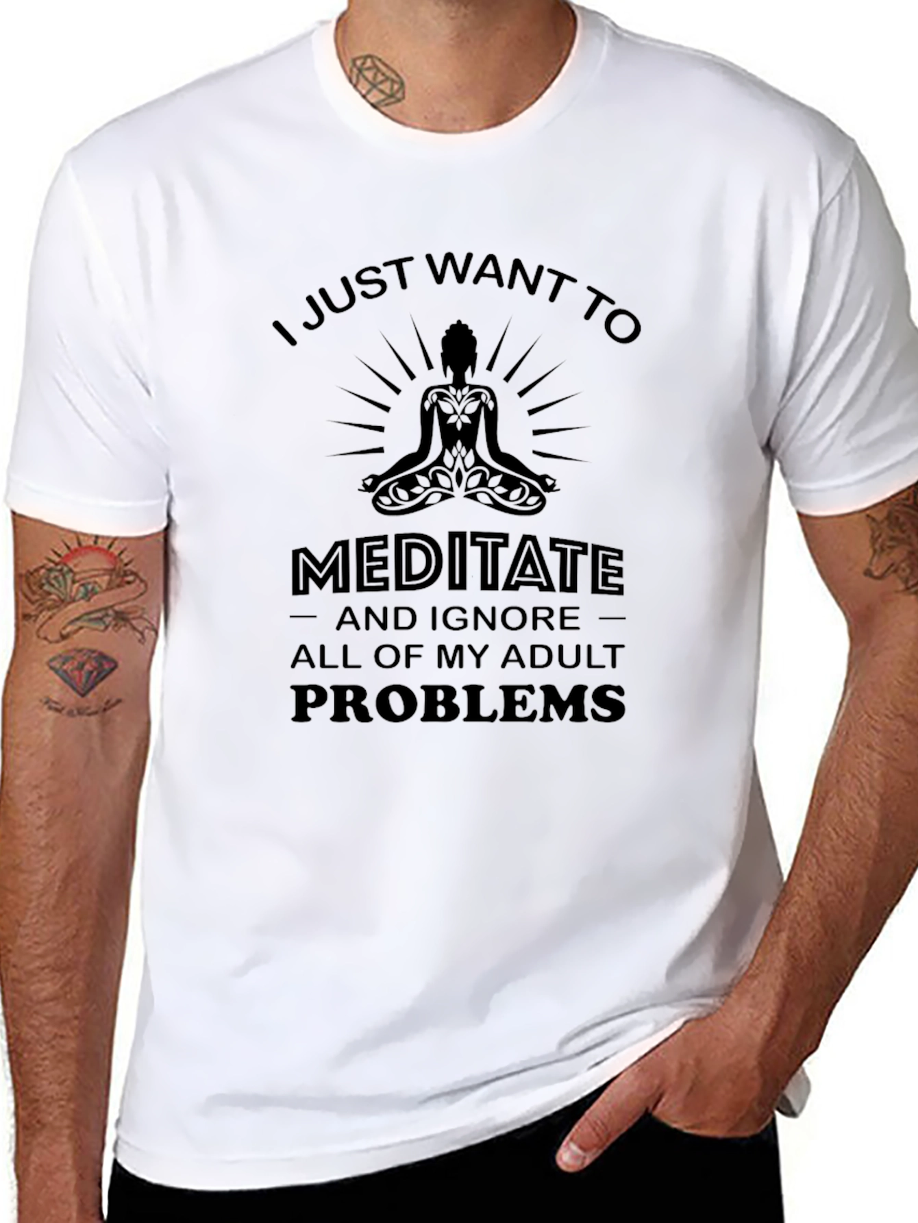 Meditate and Ignore Adult Problems T-Shirt