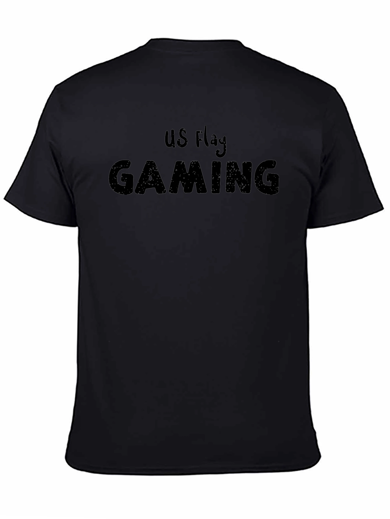 US Flag Gaming T-Shirt - Black Casual Tee