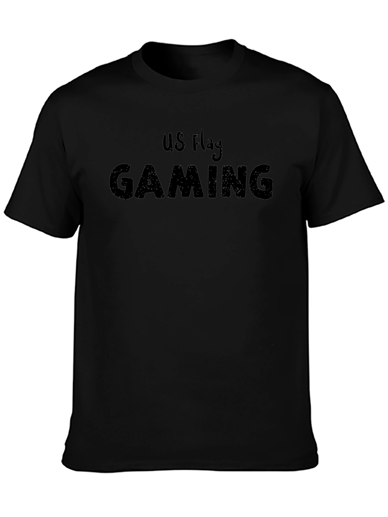 US Flag Gaming T-Shirt - Black Casual Tee