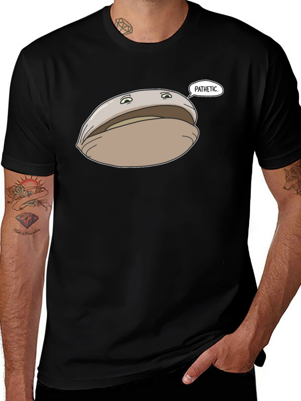 Pathetic Clam Graphic Tee - Black Unisex T-Shirt