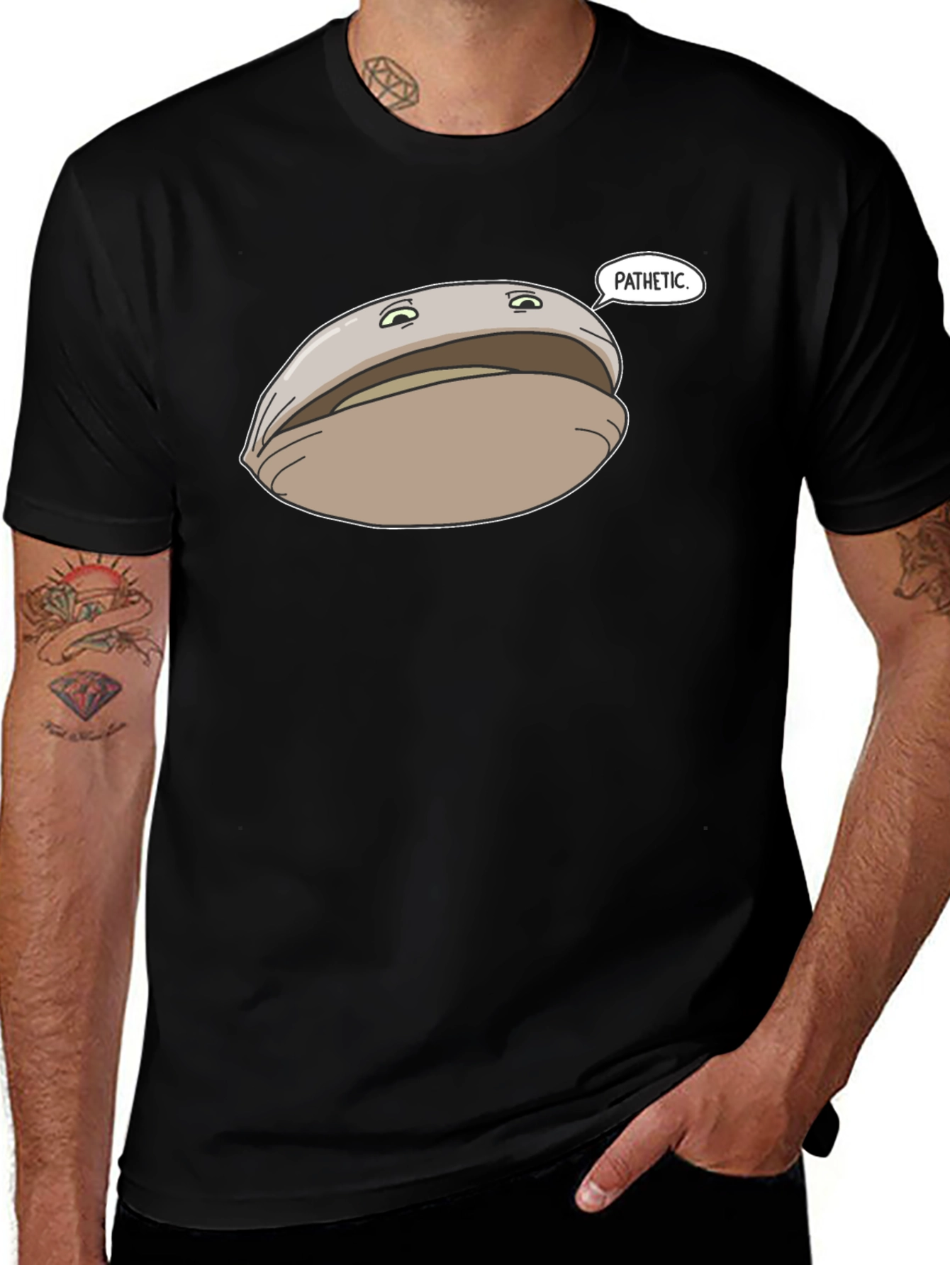 Pathetic Clam Graphic Tee - Black Unisex T-Shirt