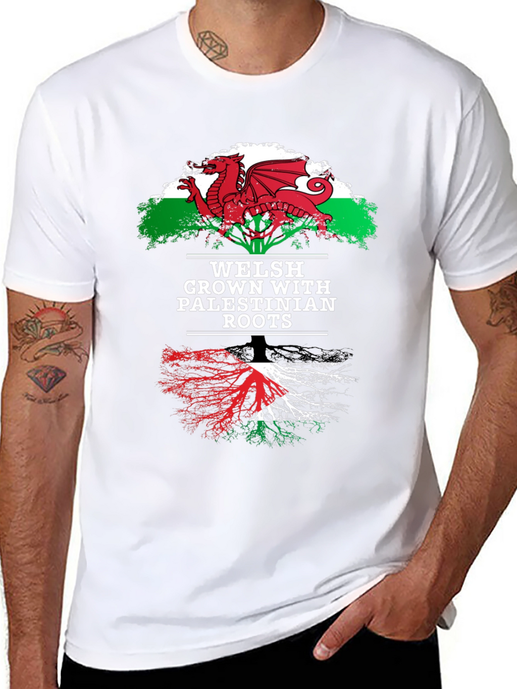 Welsh Palestinian Roots Graphic Tee