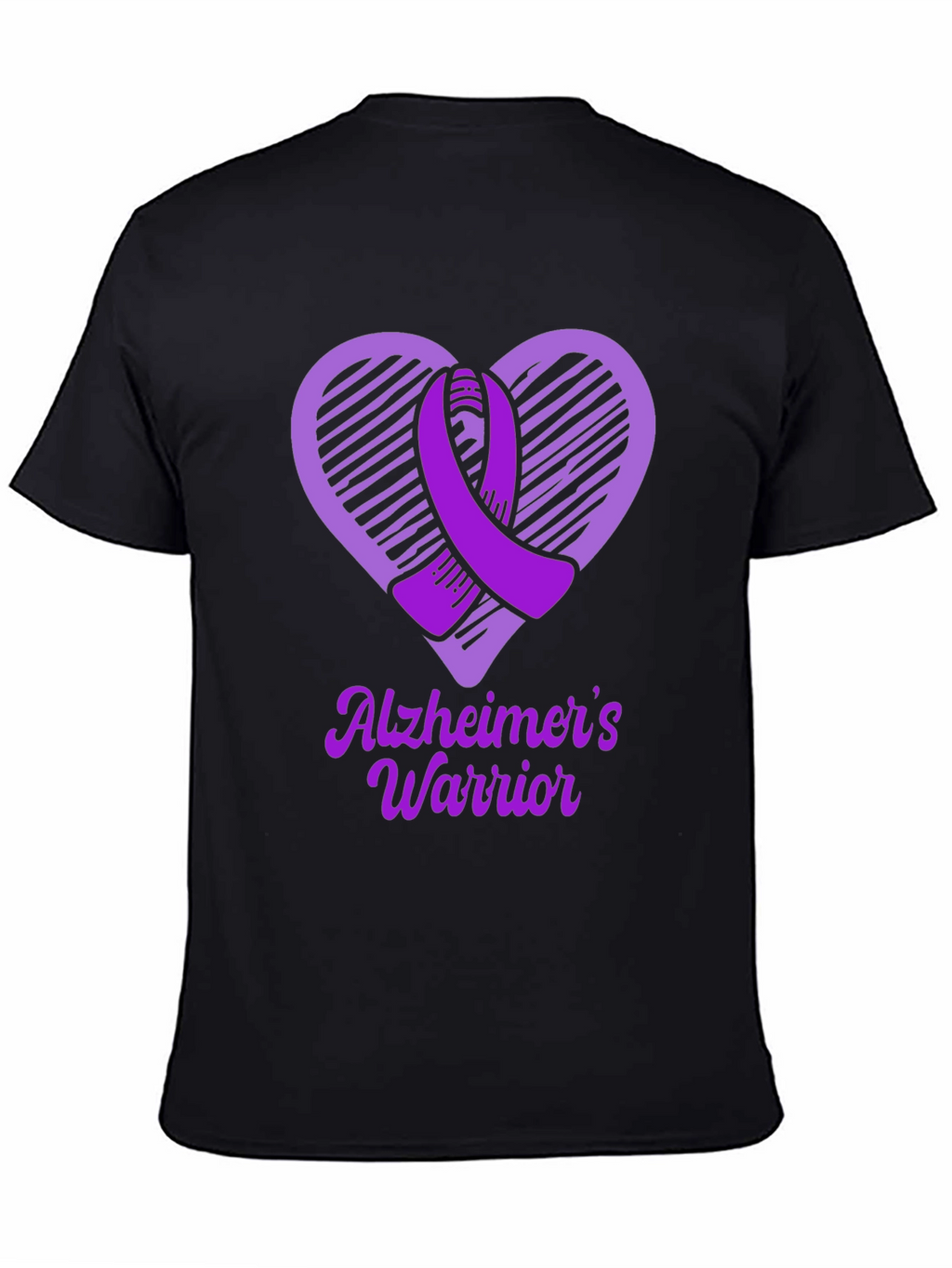 Alzheimers Warrior Awareness T-Shirt Purple Ribbon Heart