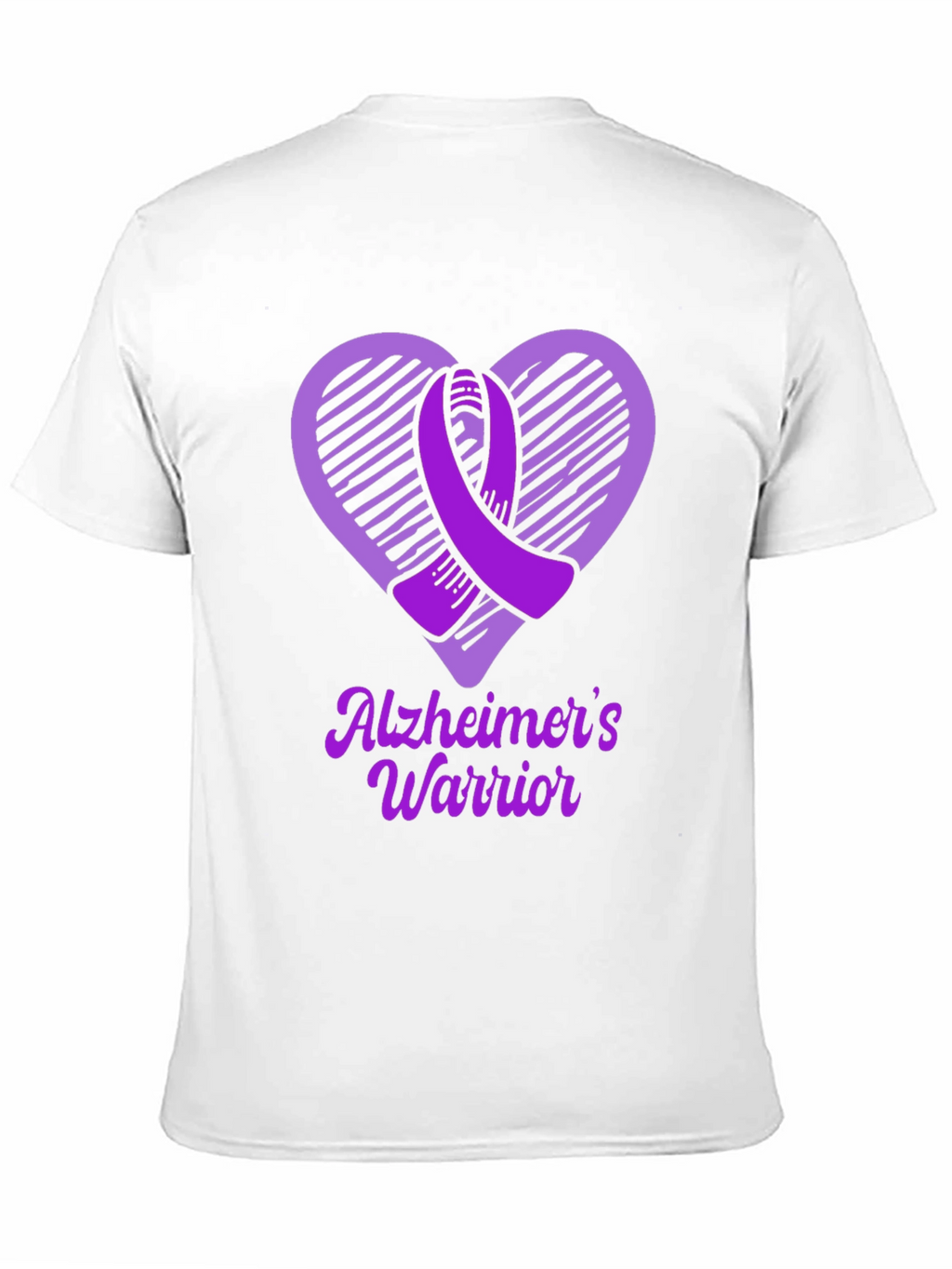 Alzheimers Warrior Awareness T-Shirt Purple Ribbon Heart