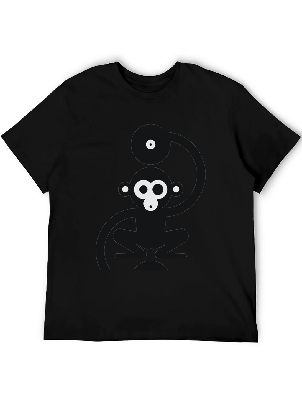 Abstract Gorilla Graphic Black T-Shirt