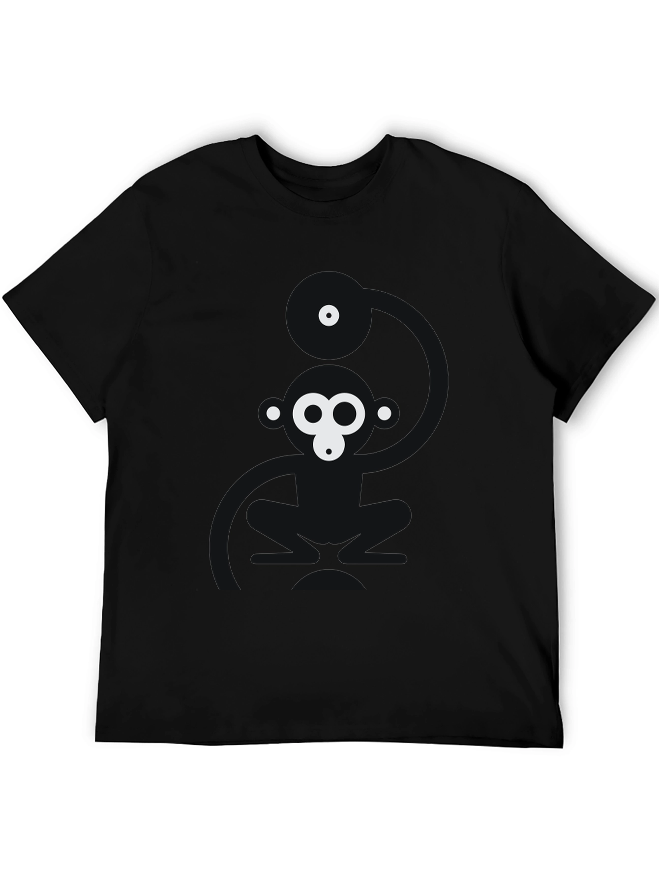 Abstract Gorilla Graphic Black T-Shirt