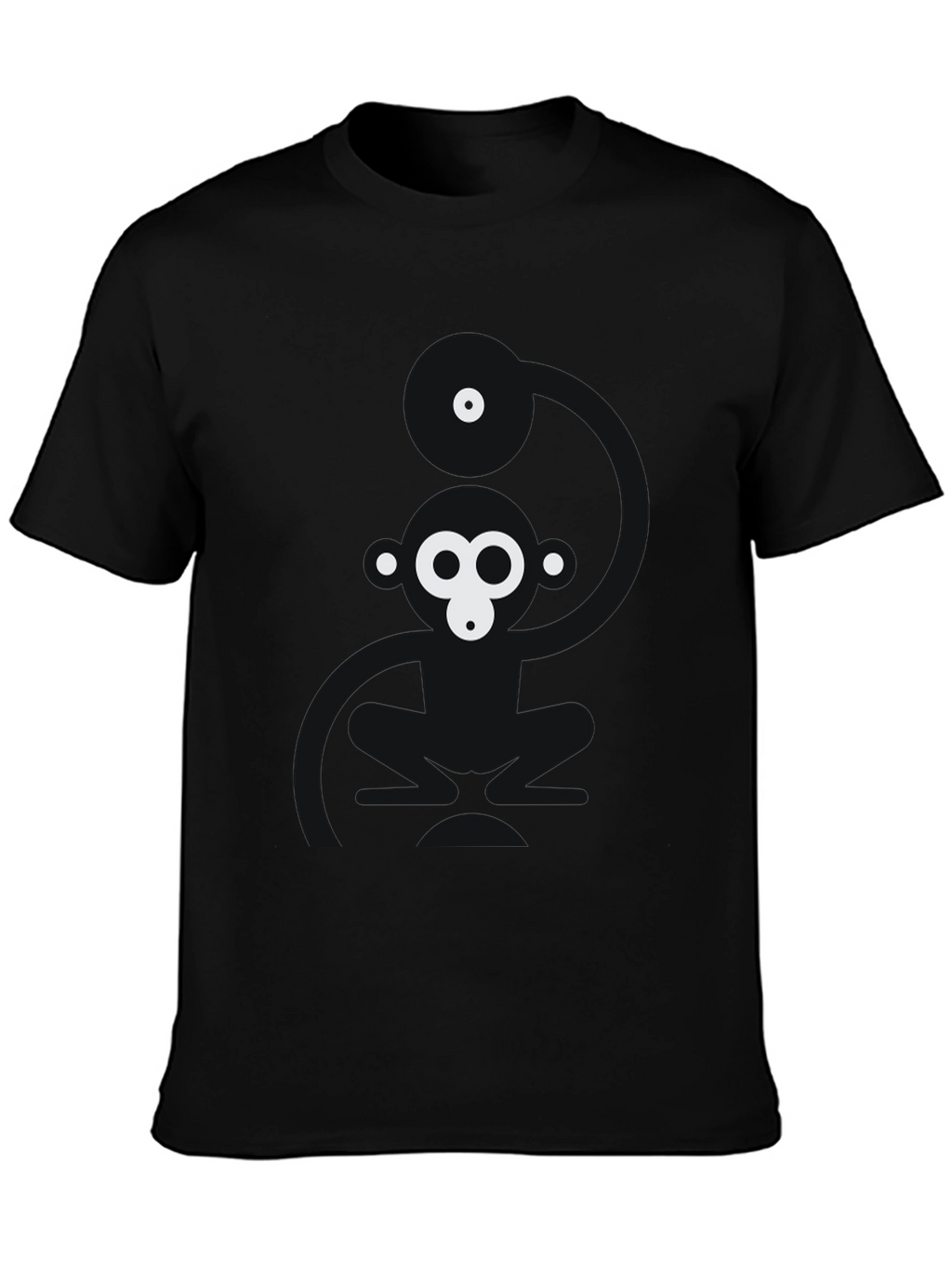 Abstract Gorilla Graphic Black T-Shirt
