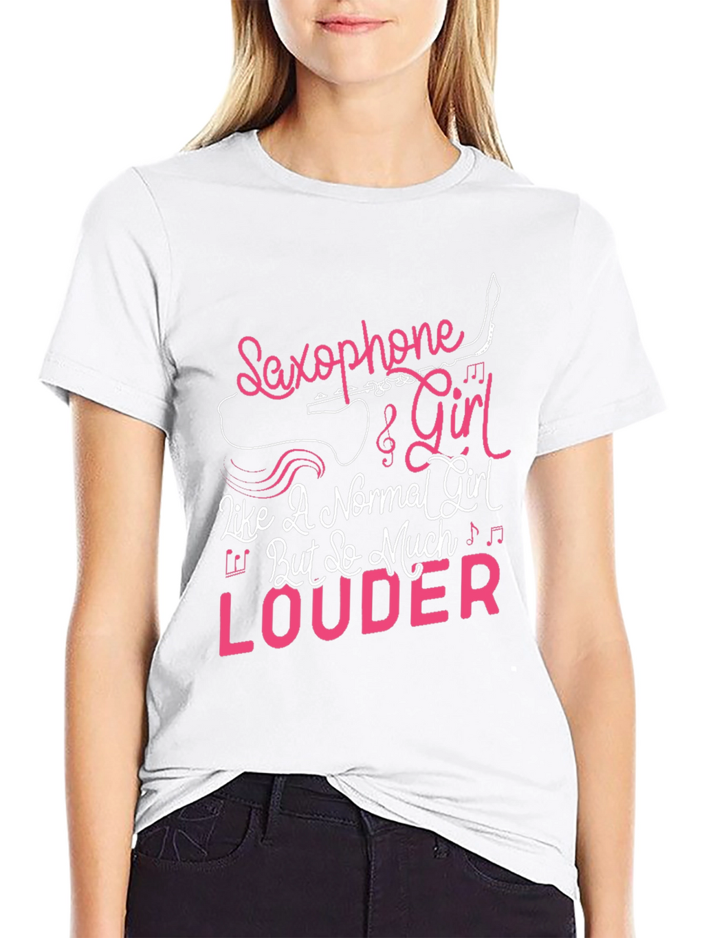 Saxophone Girl Louder T-Shirt