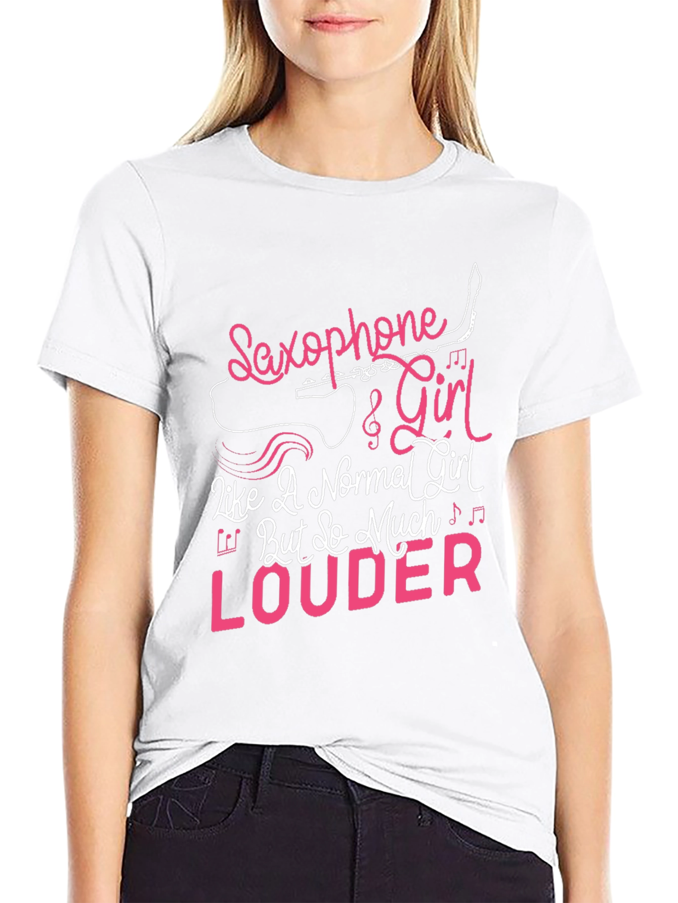 Saxophone Girl Louder T-Shirt