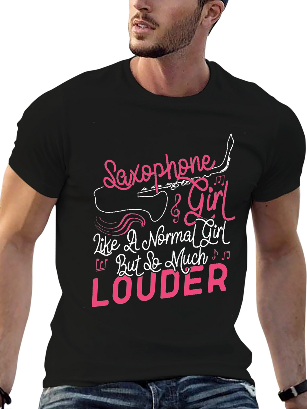 Saxophone Girl Louder T-Shirt