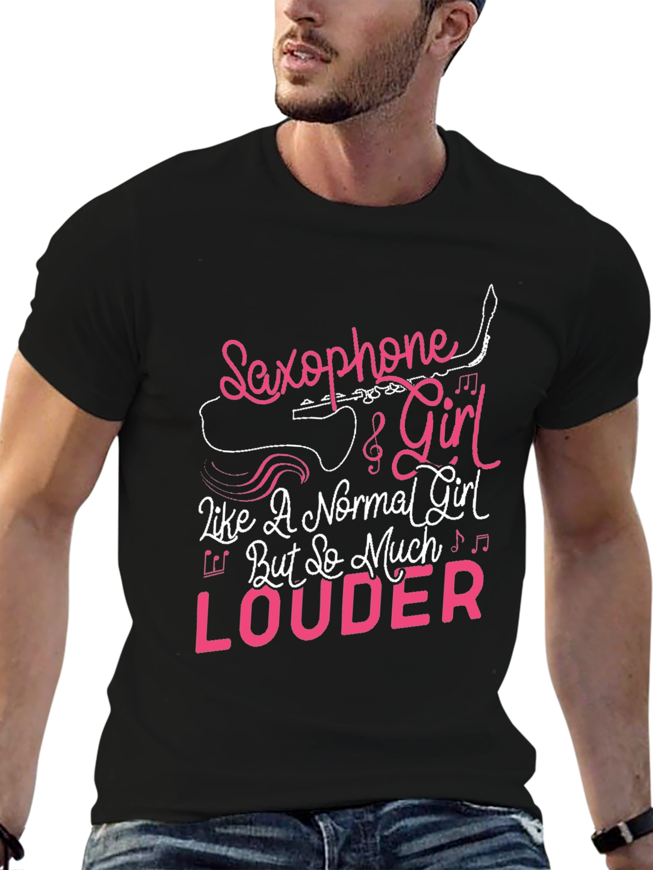 Saxophone Girl Louder T-Shirt