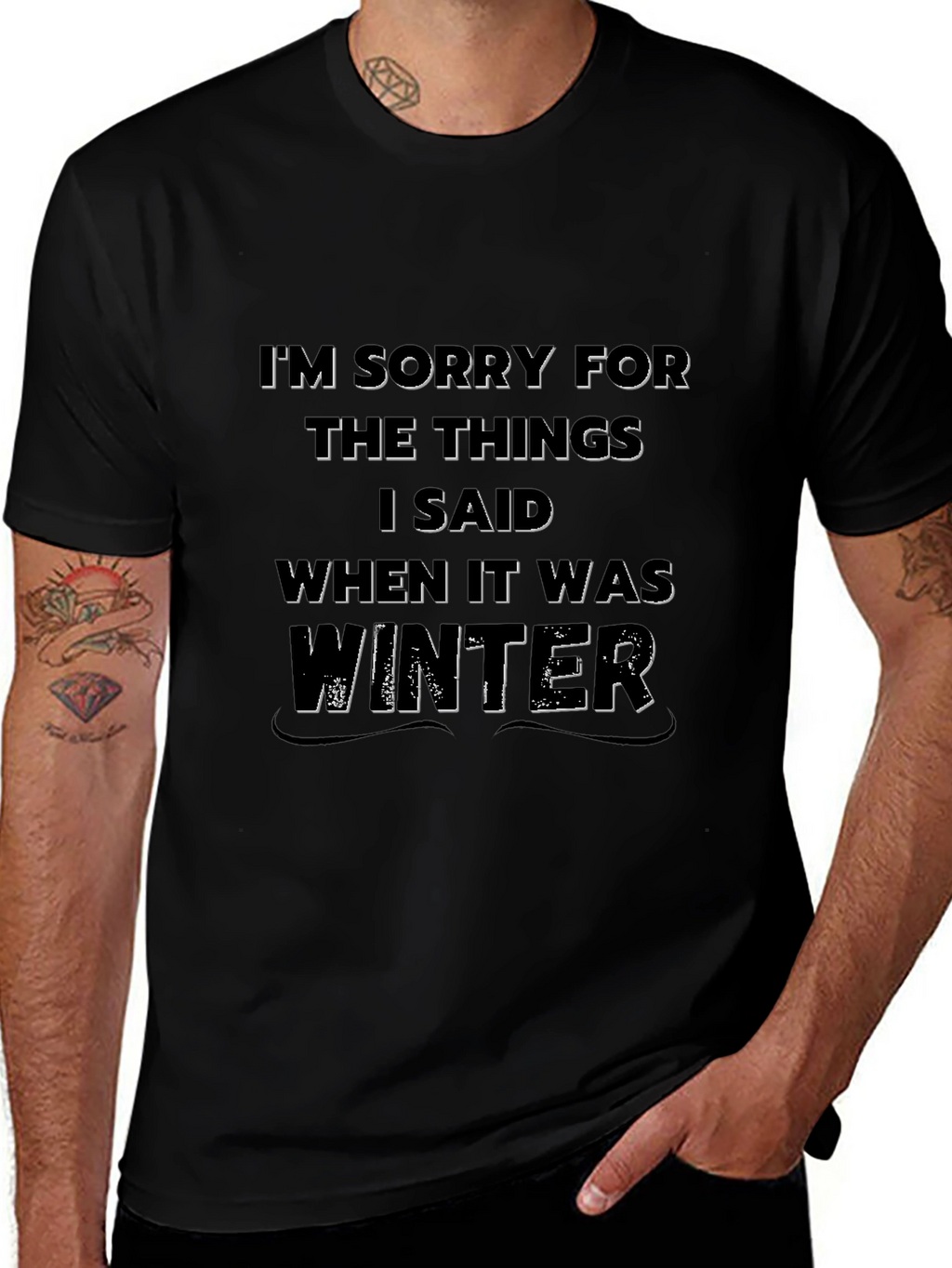 Winter Apology Tee - Novelty Graphic T-Shirt