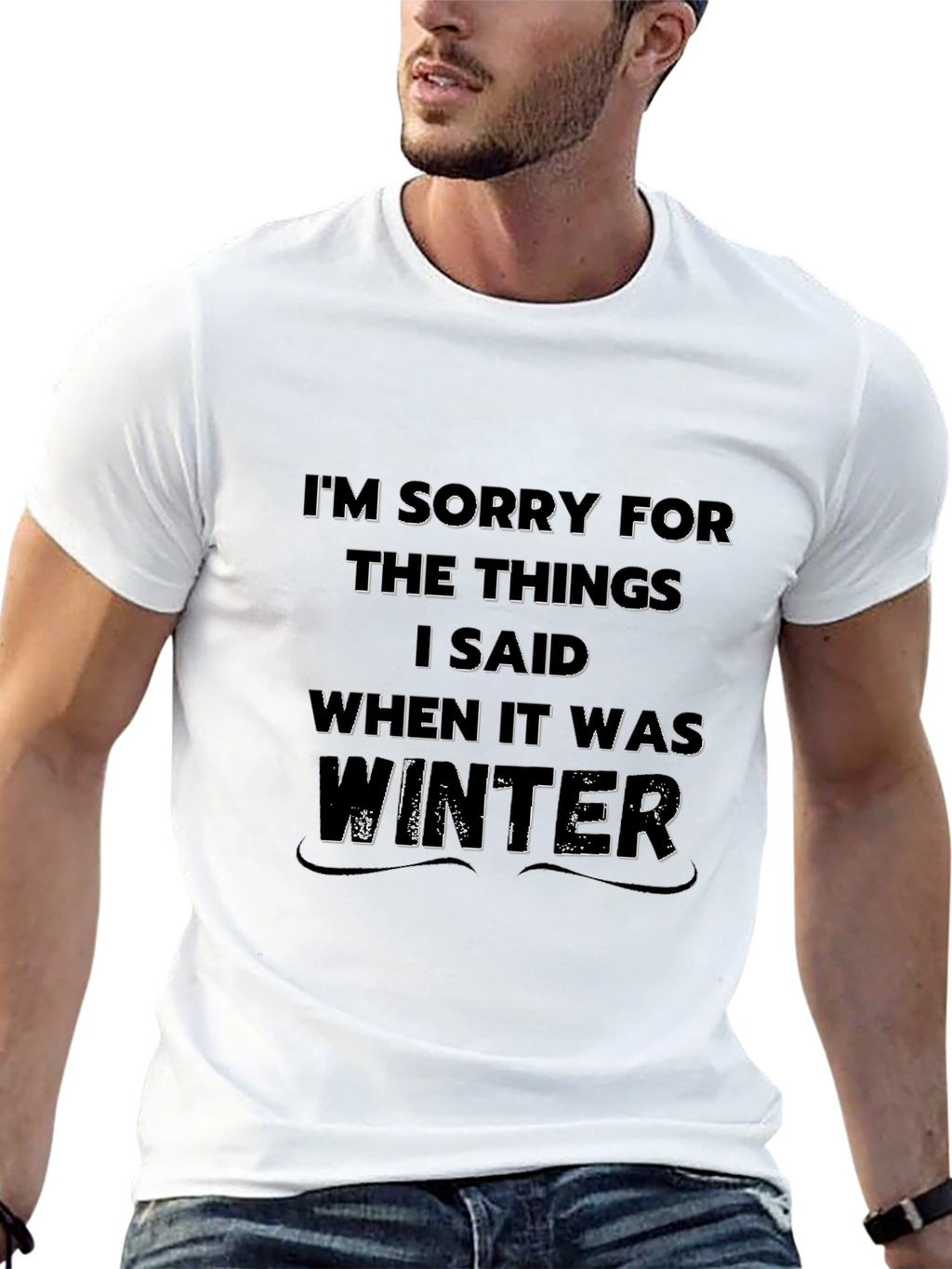 Winter Apology Tee - Novelty Graphic T-Shirt