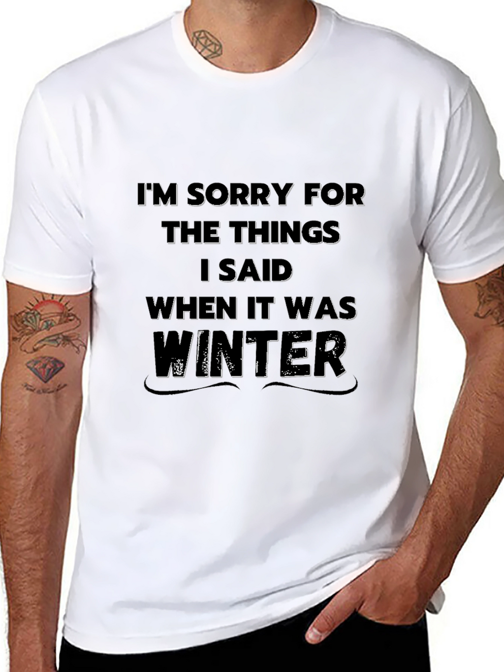 Winter Apology Tee - Novelty Graphic T-Shirt