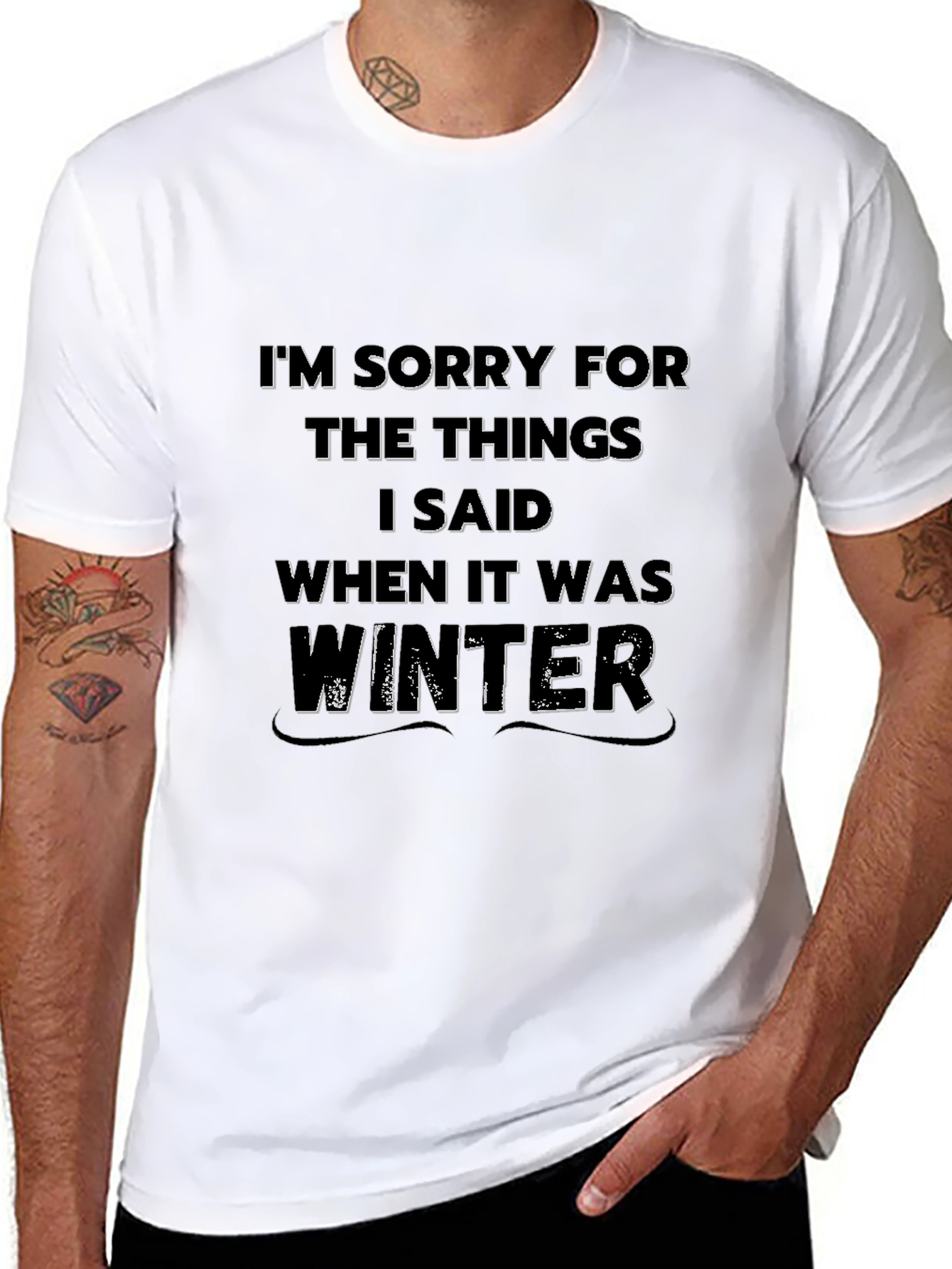Winter Apology Tee - Novelty Graphic T-Shirt