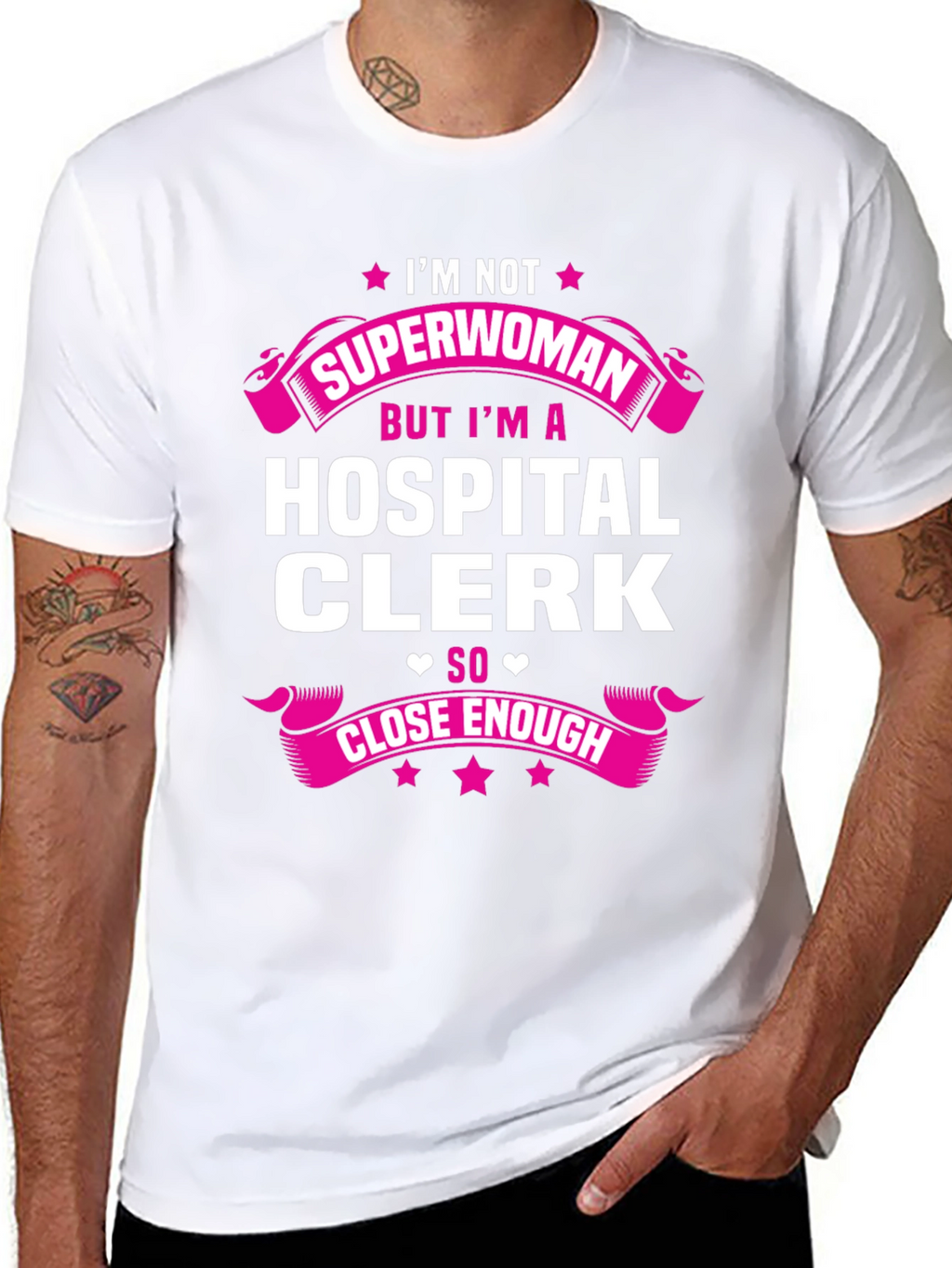 Hospital Clerk Superwoman T-Shirt - Funny Gift