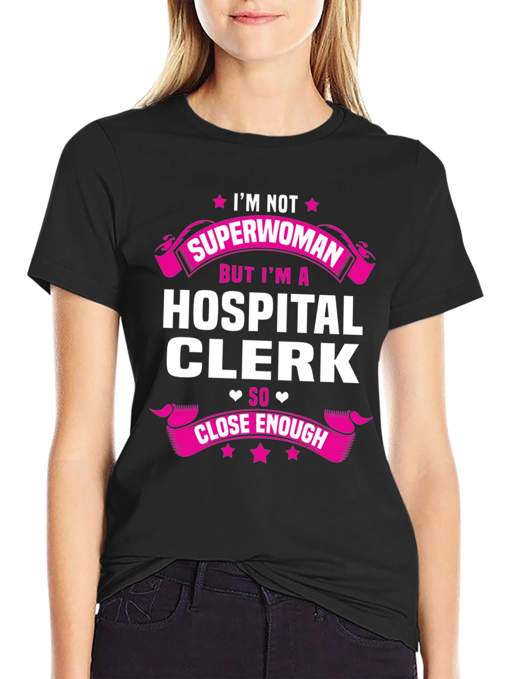 Hospital Clerk Superwoman T-Shirt - Funny Gift