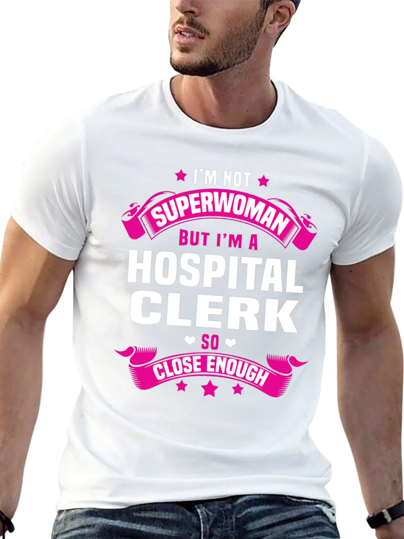 Hospital Clerk Superwoman T-Shirt - Funny Gift