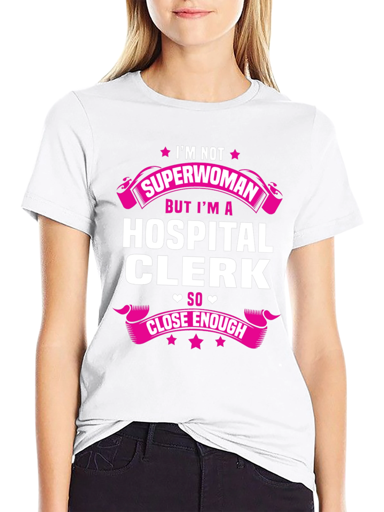 Hospital Clerk Superwoman T-Shirt - Funny Gift