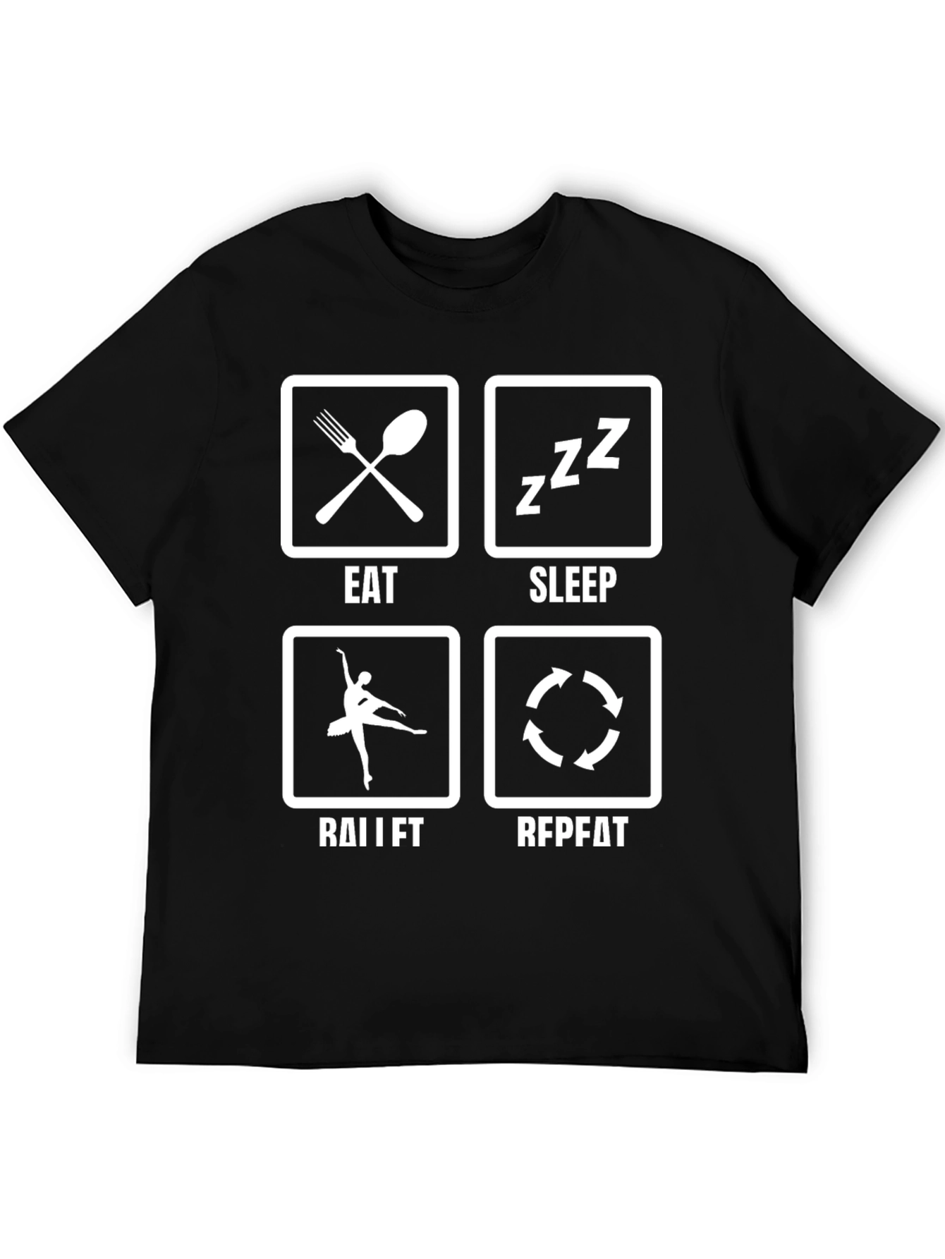 Eat Sleep Ballet Repeat Black T-Shirt