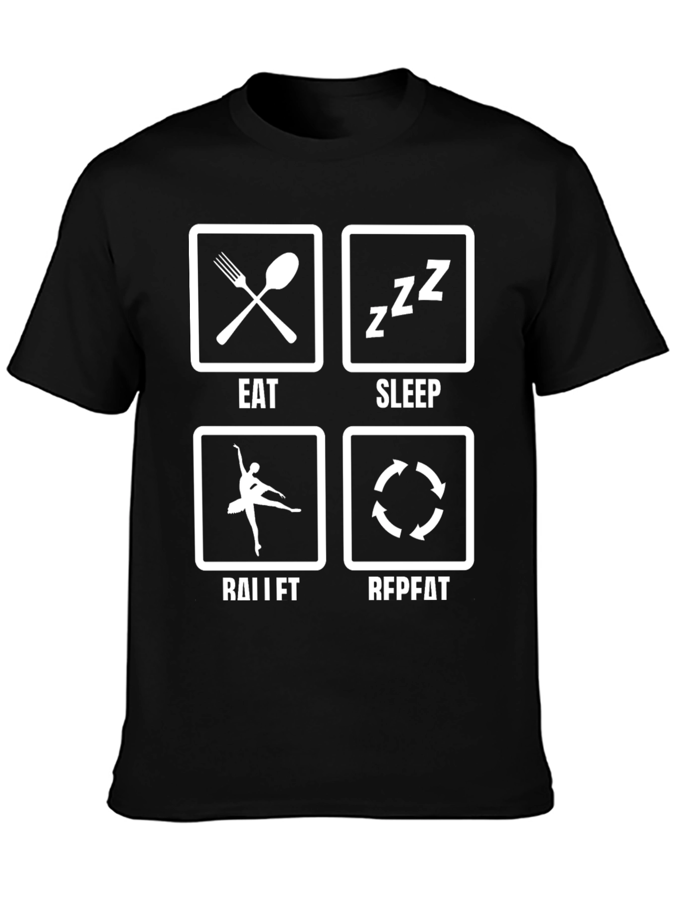 Eat Sleep Ballet Repeat Black T-Shirt