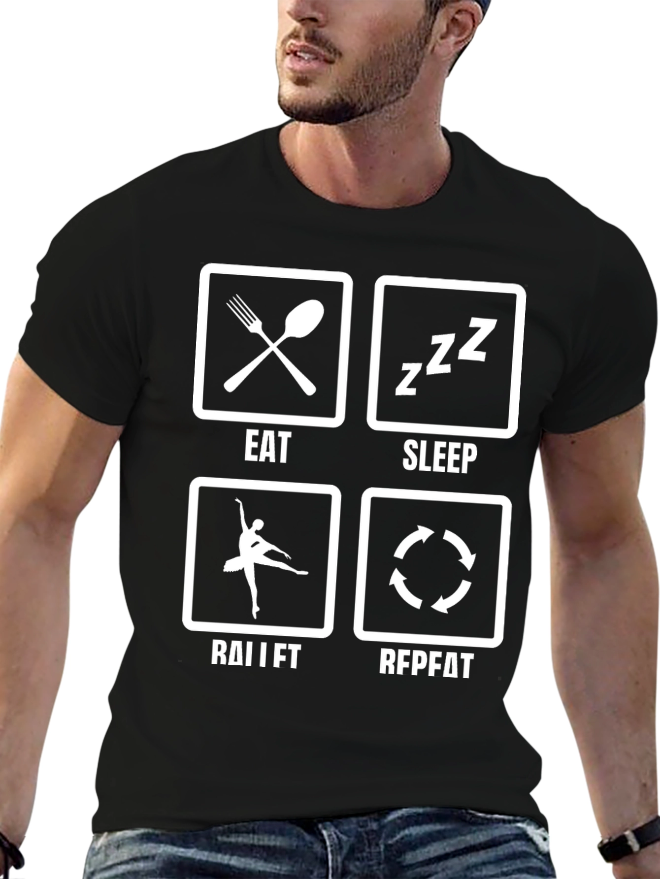 Eat Sleep Ballet Repeat Black T-Shirt