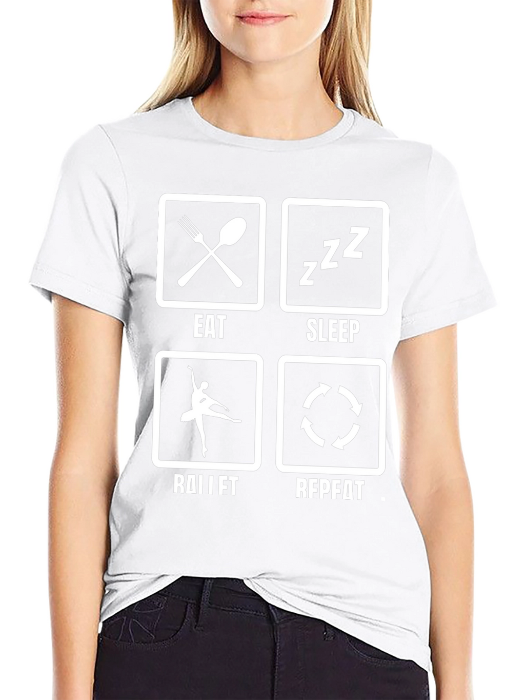 Eat Sleep Ballet Repeat Black T-Shirt